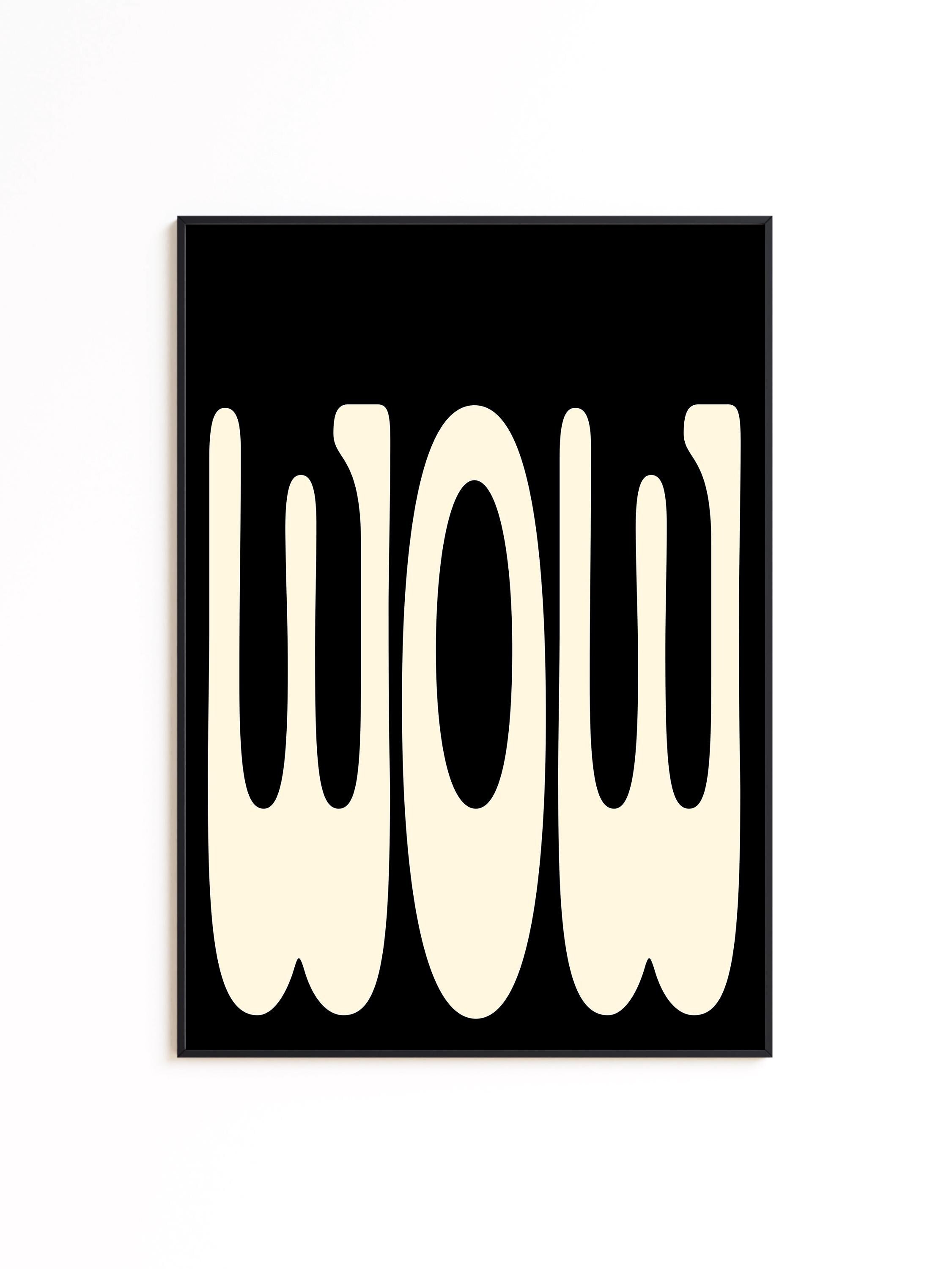 Black and Cream Abstract Art Print for Modern Wall Decor