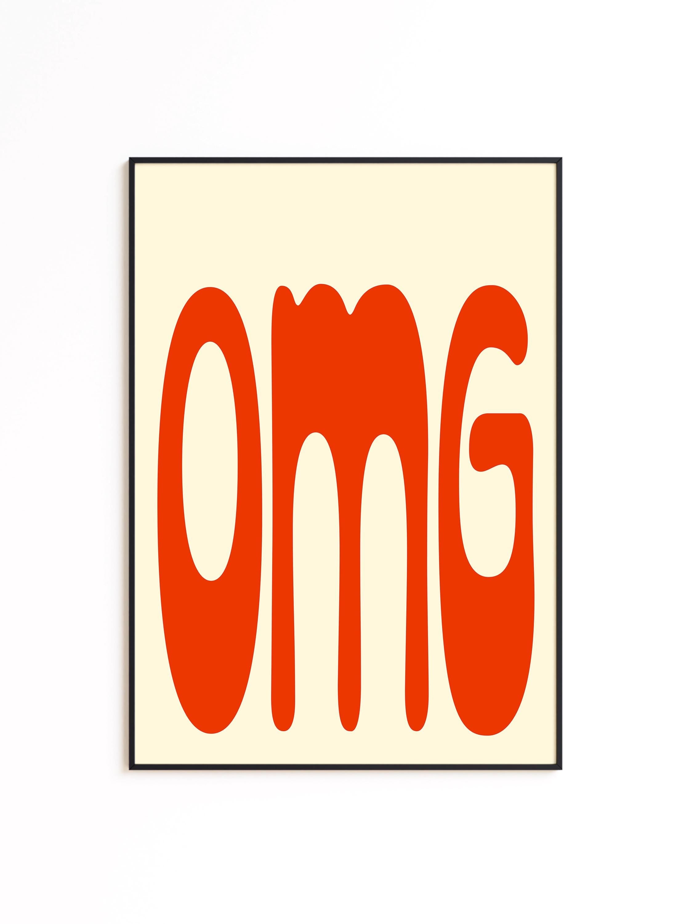OMG Typography Art Print for Bold Modern Wall Decor
