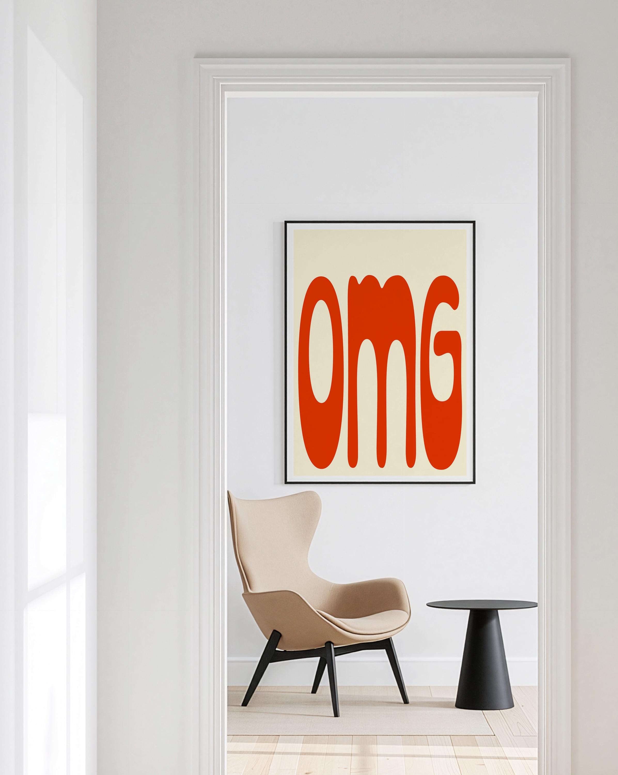OMG Typography Art Print for Bold Modern Wall Decor