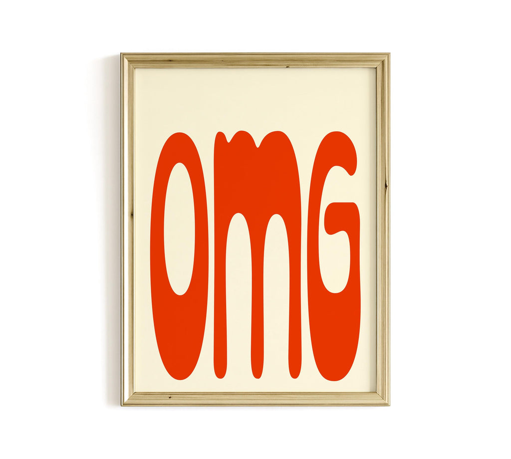 OMG Typography Art Print for Bold Modern Wall Decor