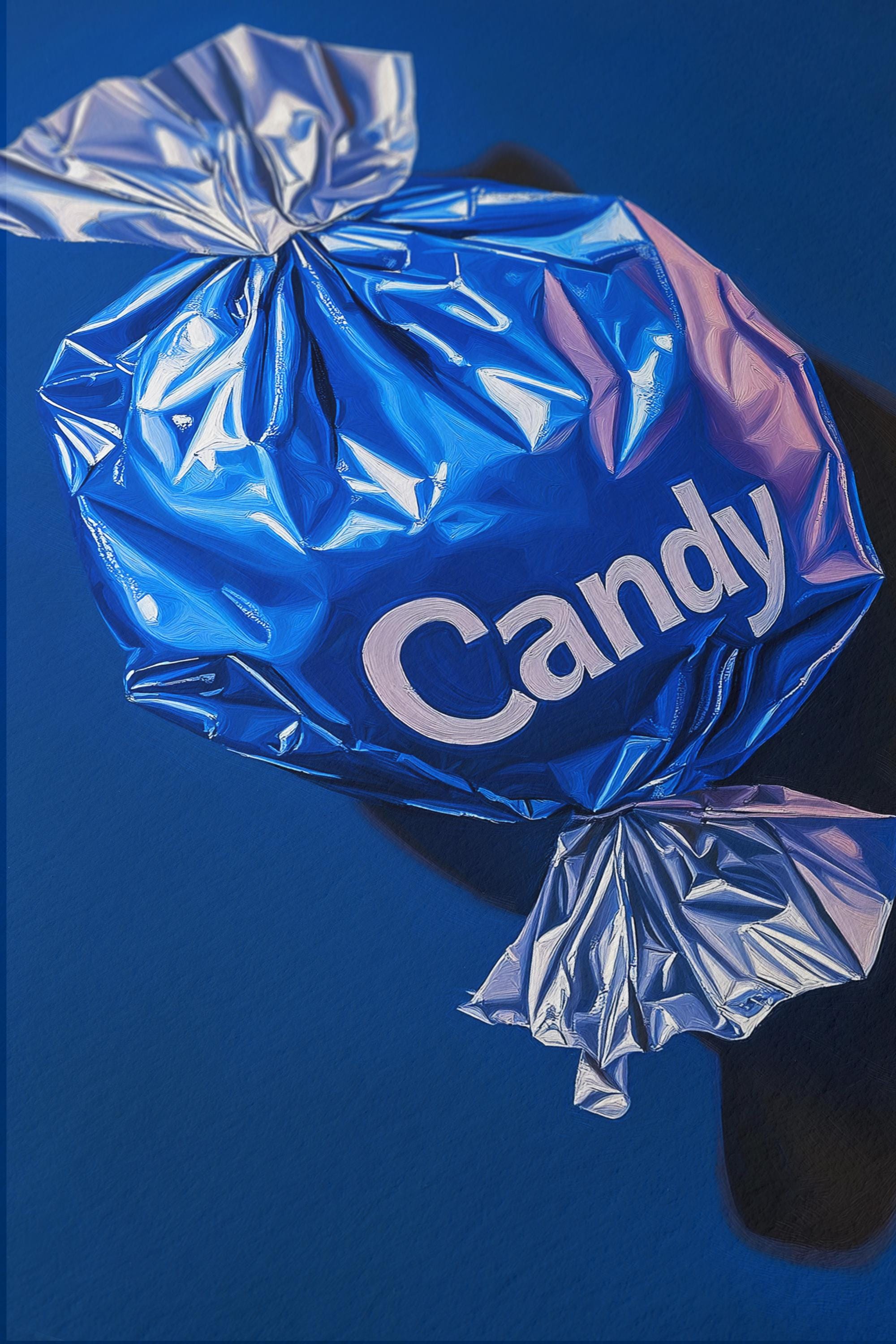 Blue Candy Pop Art Print for Bold Modern Wall Decor