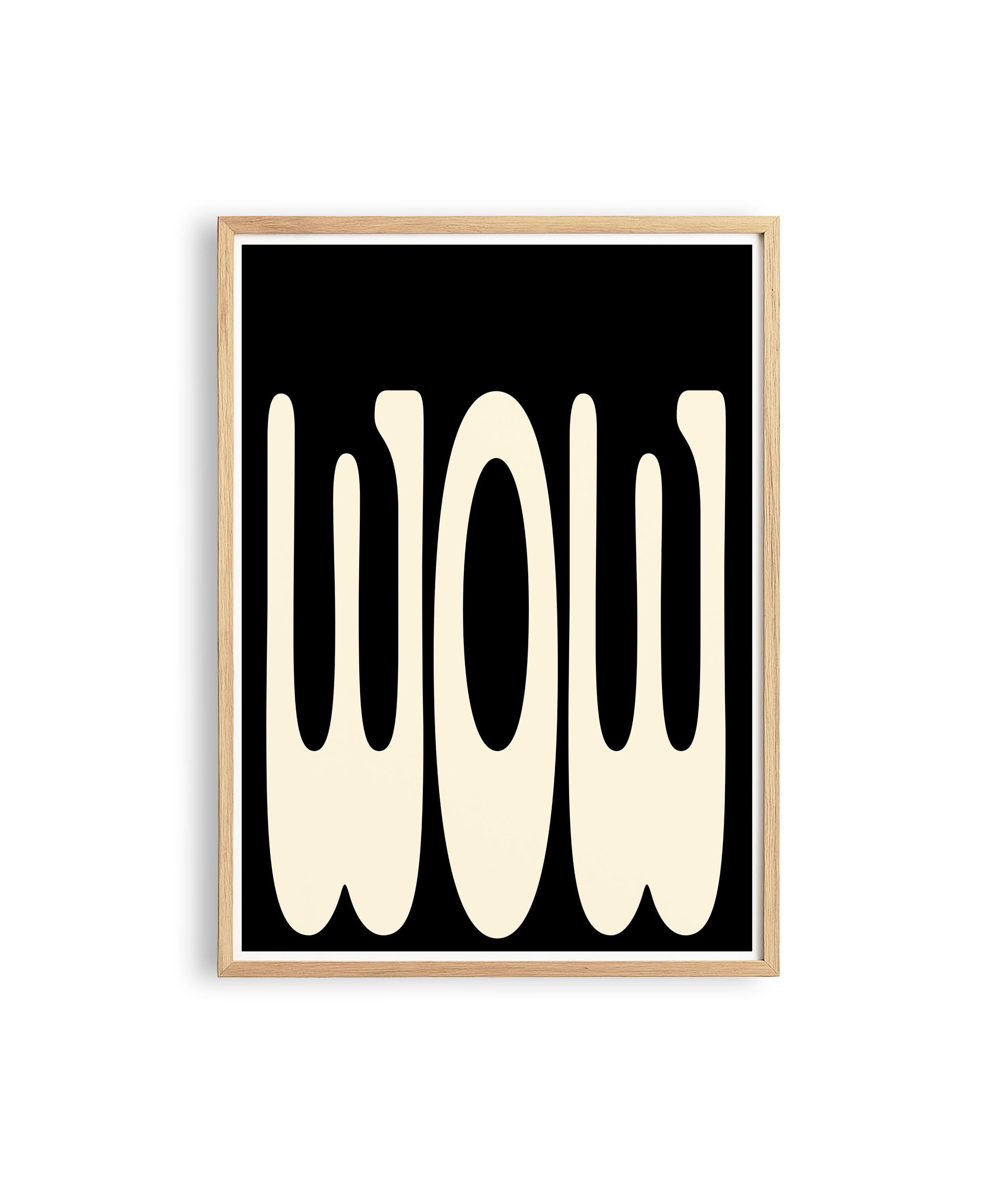 Black and Cream Abstract Art Print for Modern Wall Decor
