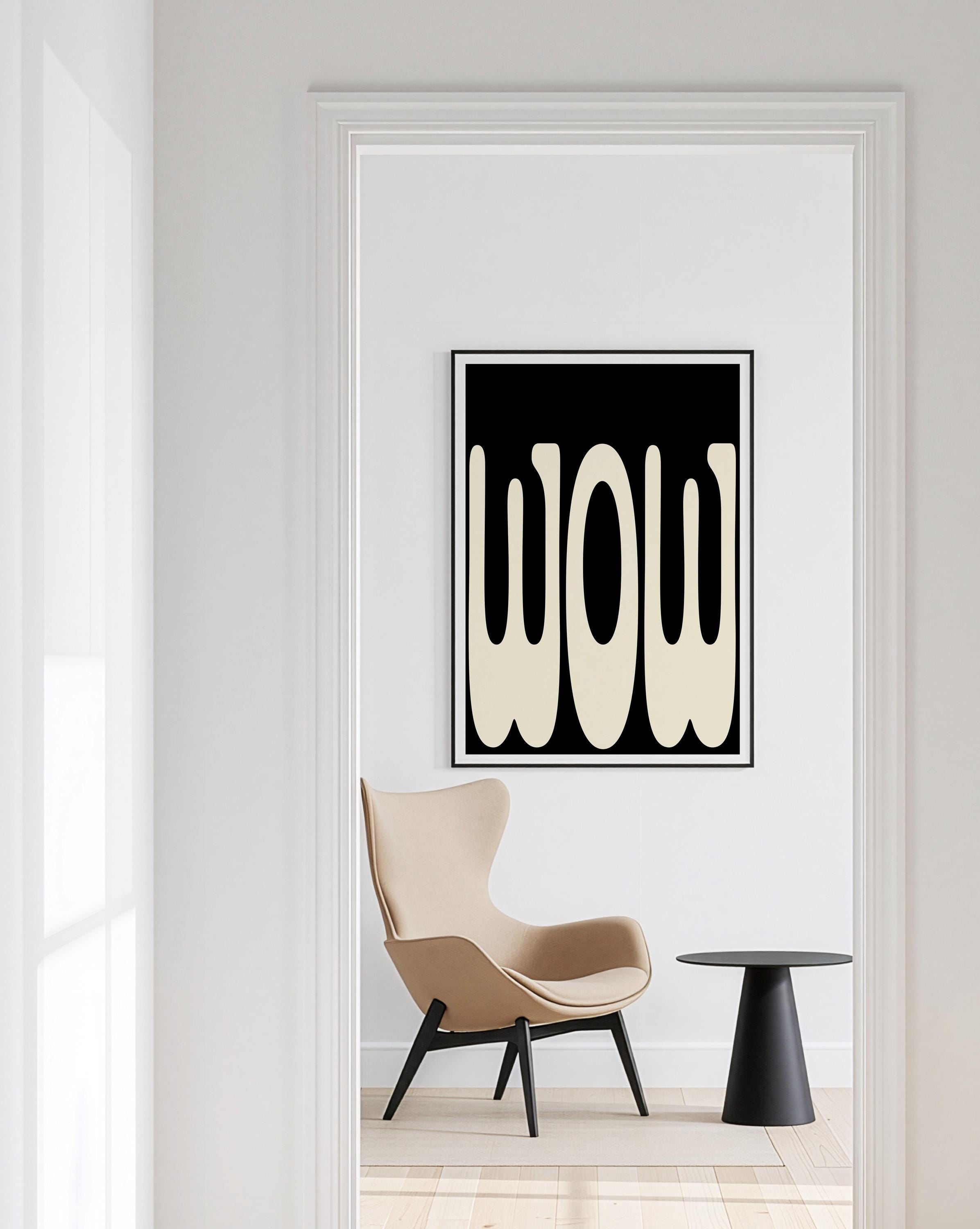 Black and Cream Abstract Art Print for Modern Wall Decor