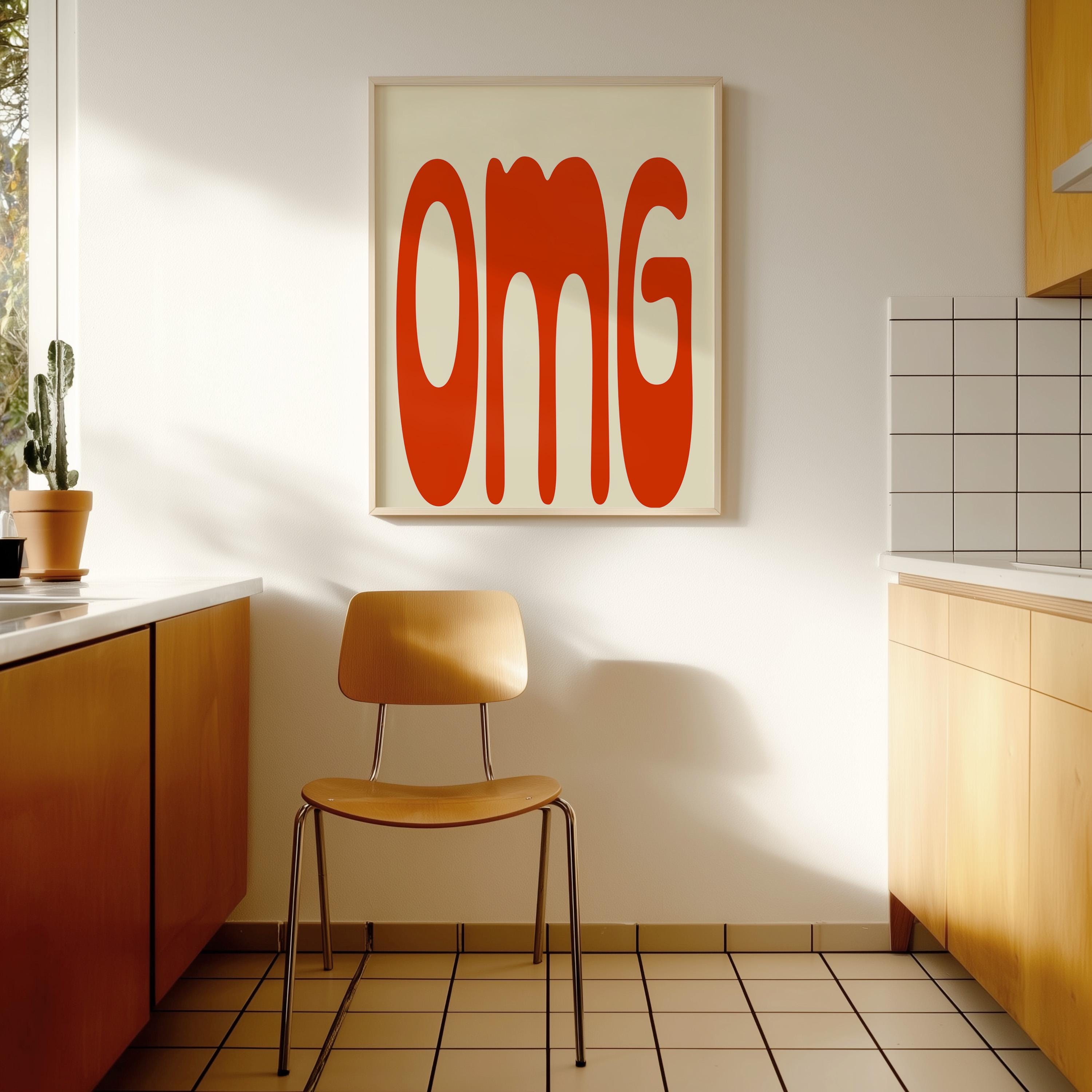 OMG Typography Art Print for Bold Modern Wall Decor