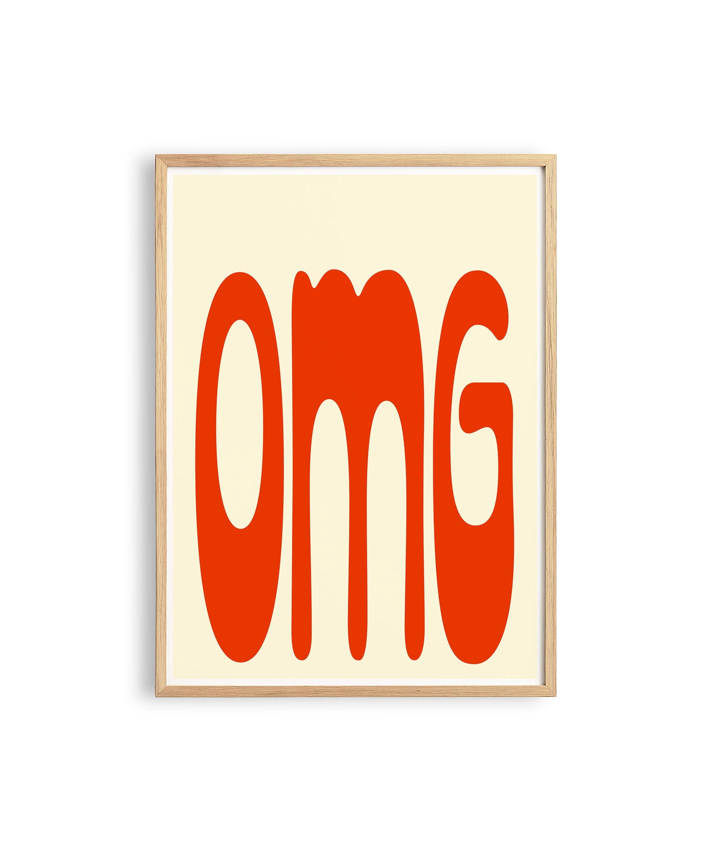 OMG Typography Art Print for Bold Modern Wall Decor