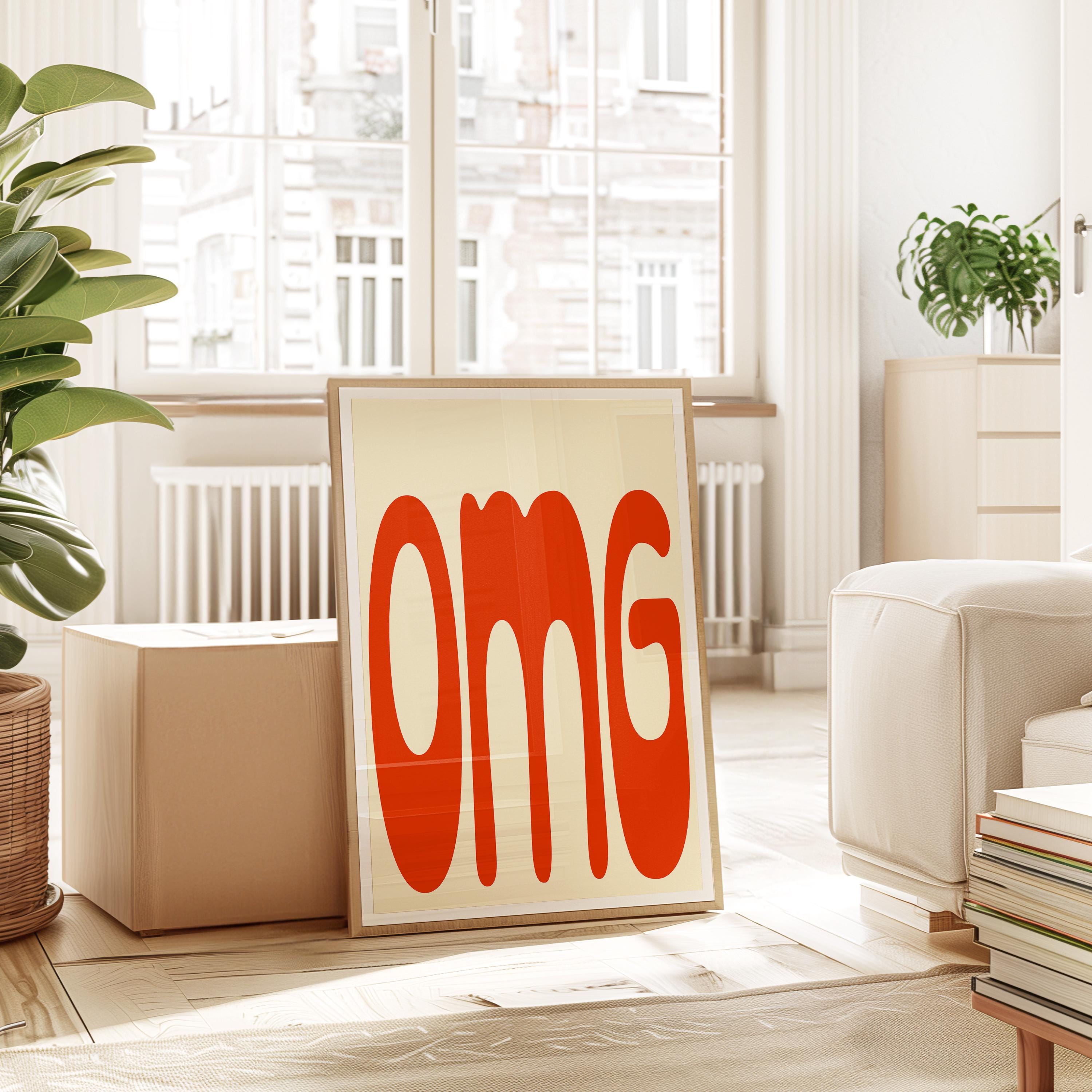 OMG Typography Art Print for Bold Modern Wall Decor