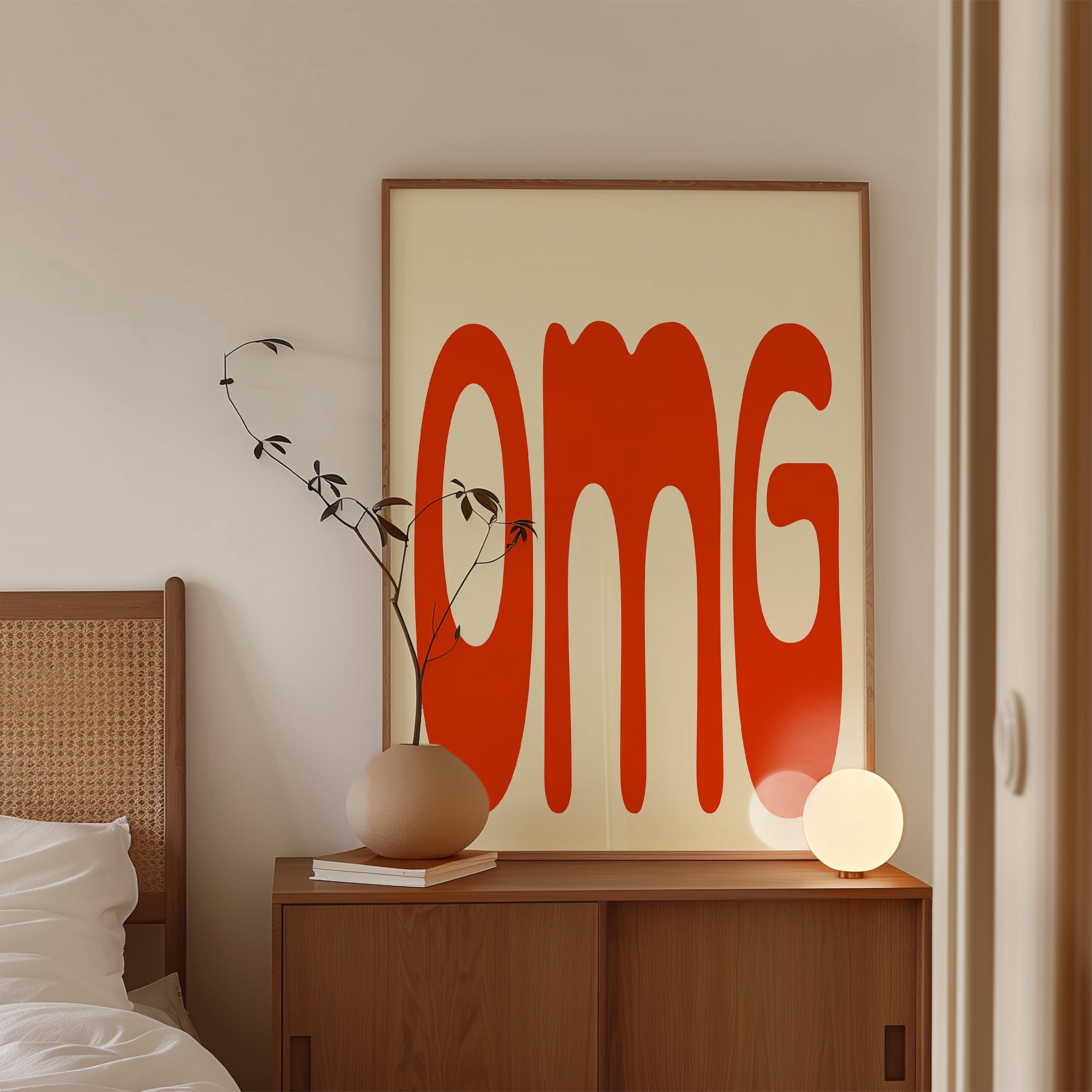 OMG Typography Art Print for Bold Modern Wall Decor