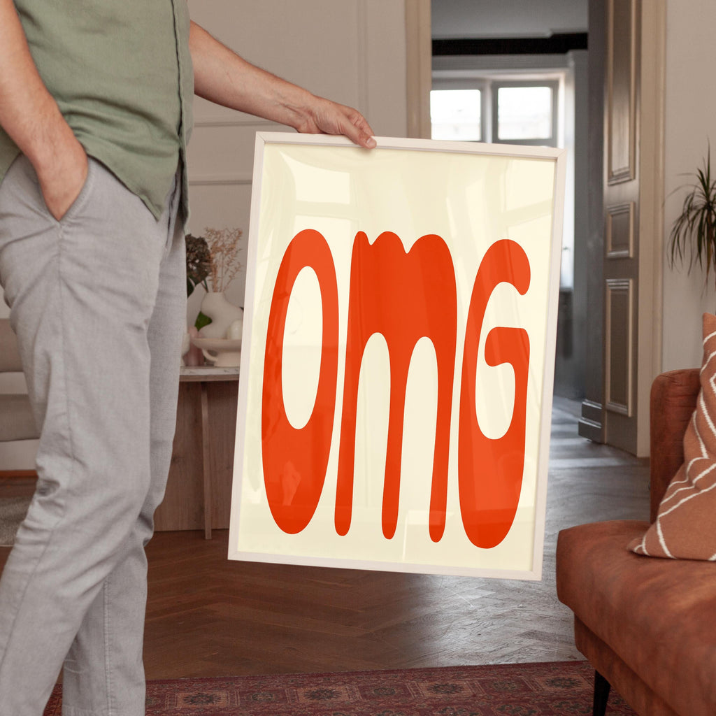 OMG Typography Art Print for Bold Modern Wall Decor