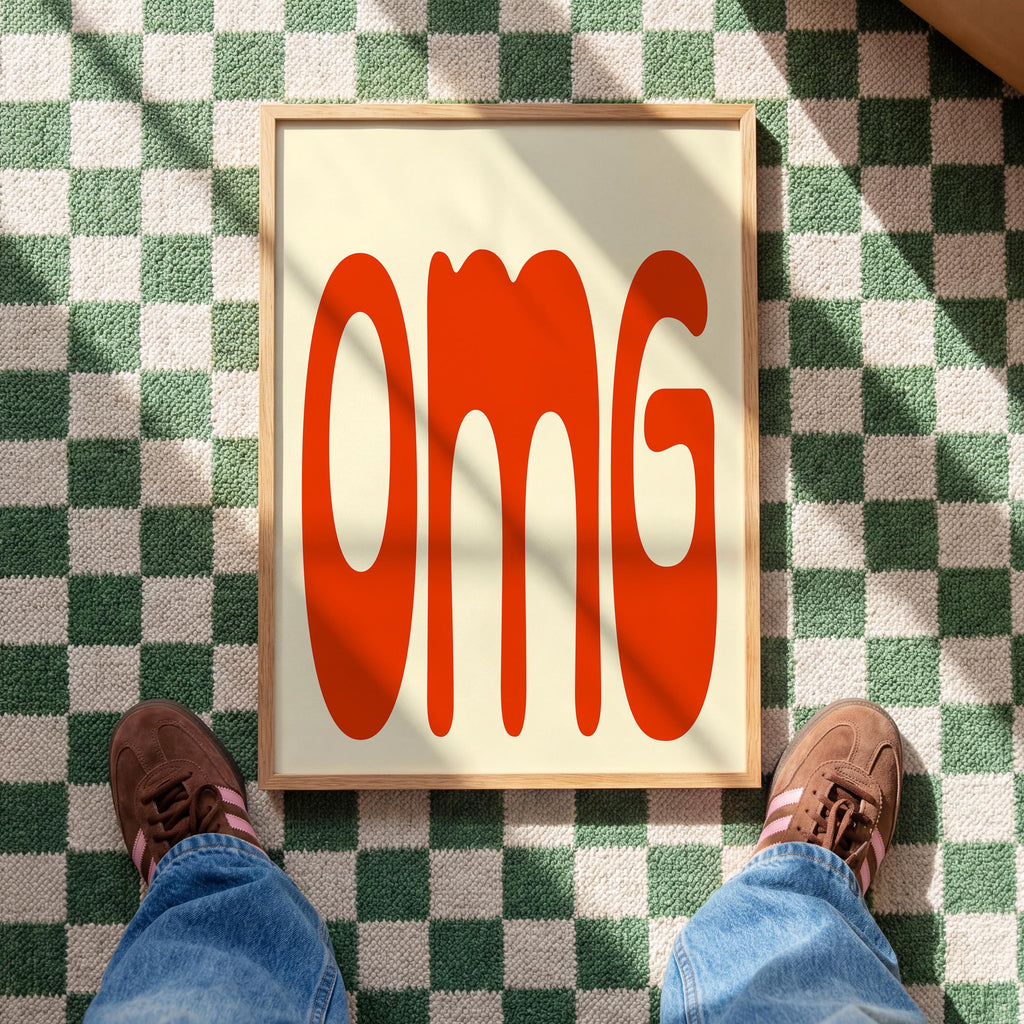 OMG Typography Art Print for Bold Modern Wall Decor