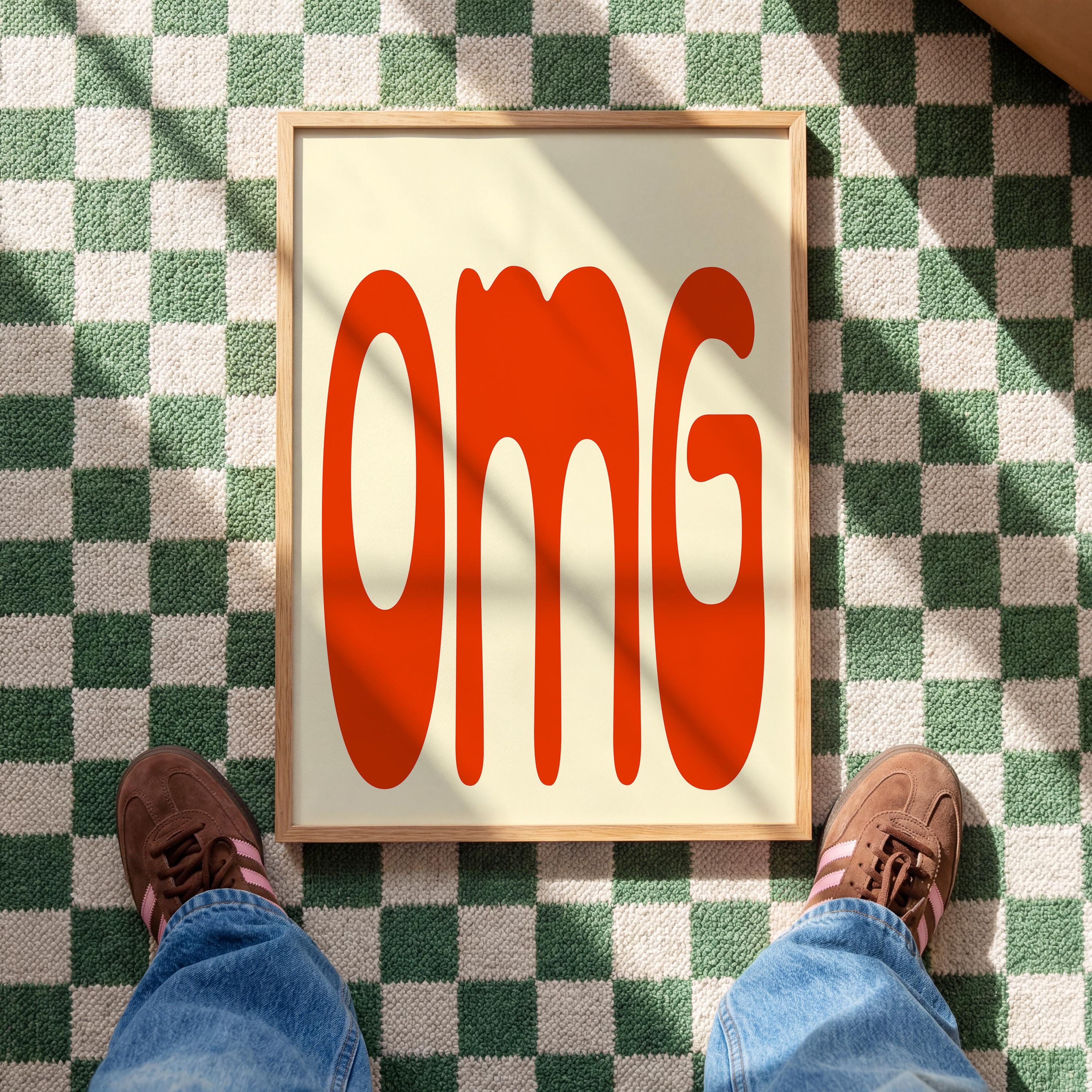 OMG Typography Art Print for Bold Modern Wall Decor