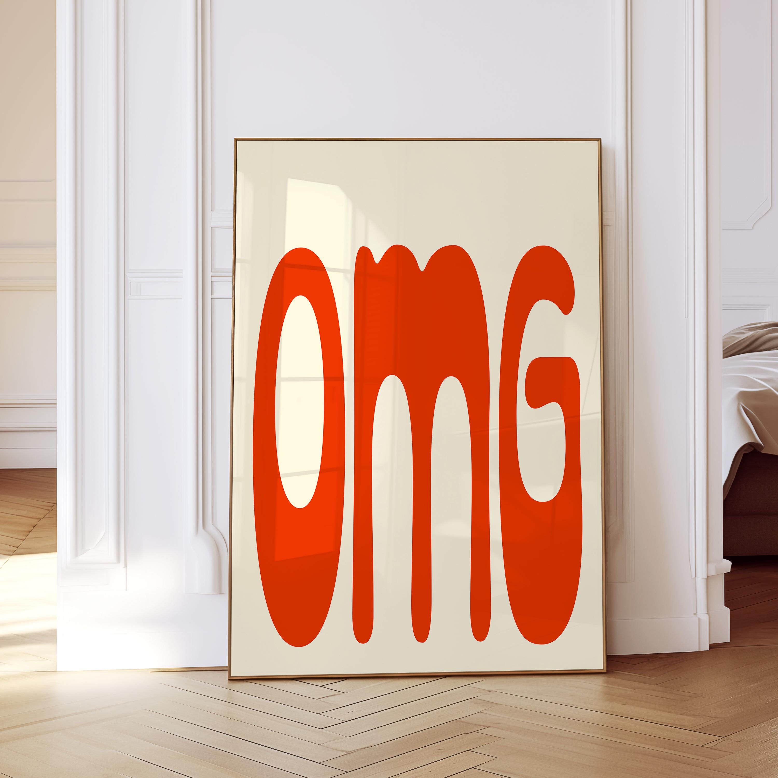 OMG Typography Art Print for Bold Modern Wall Decor