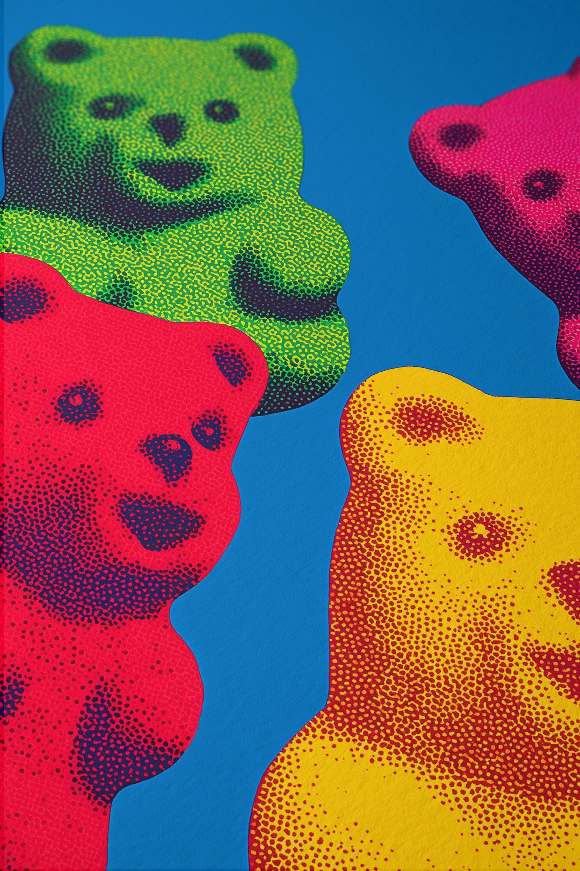 Colorful Gummy Bear Pop Art Print for Bold Modern Wall Decor