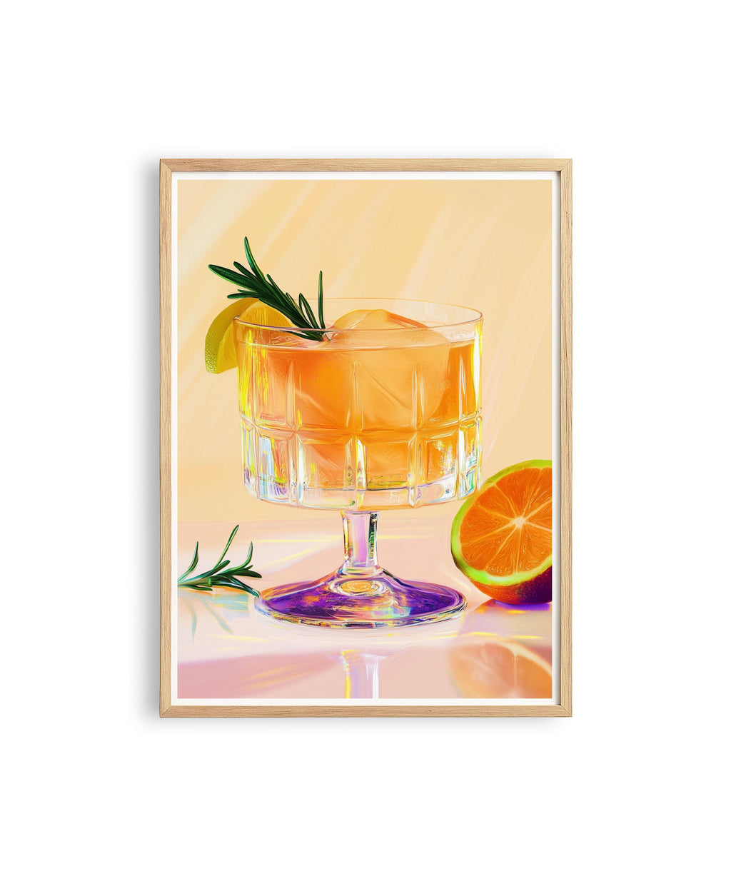 Orange Cocktail Wall Art Print for Kitchen and Bar Decor