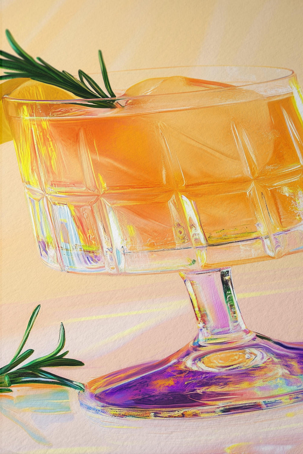 Orange Cocktail Wall Art Print for Kitchen and Bar Decor