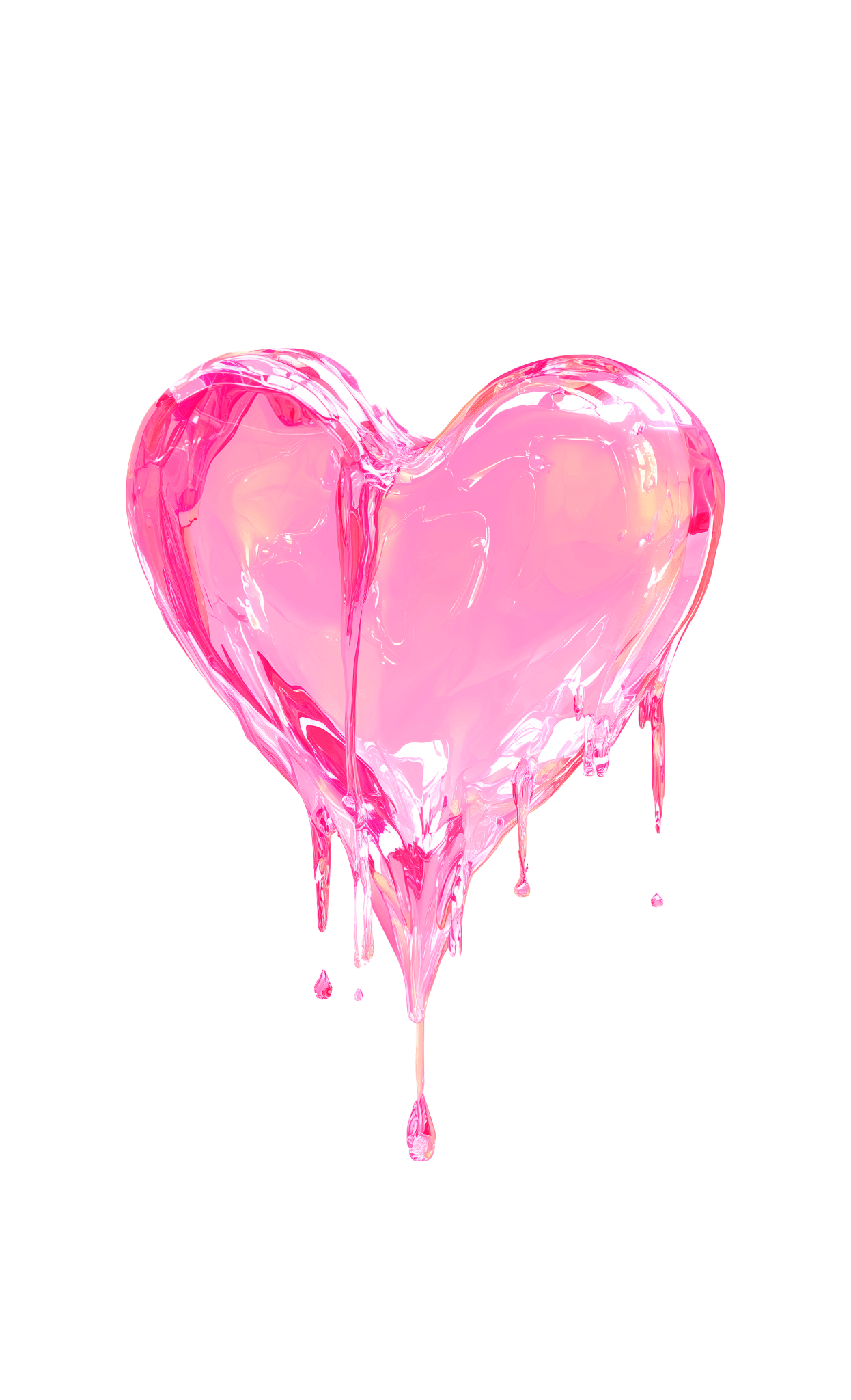 Liquid Love Glossy Pink Heart - Pop Art Print canvas wall art – And A Little More