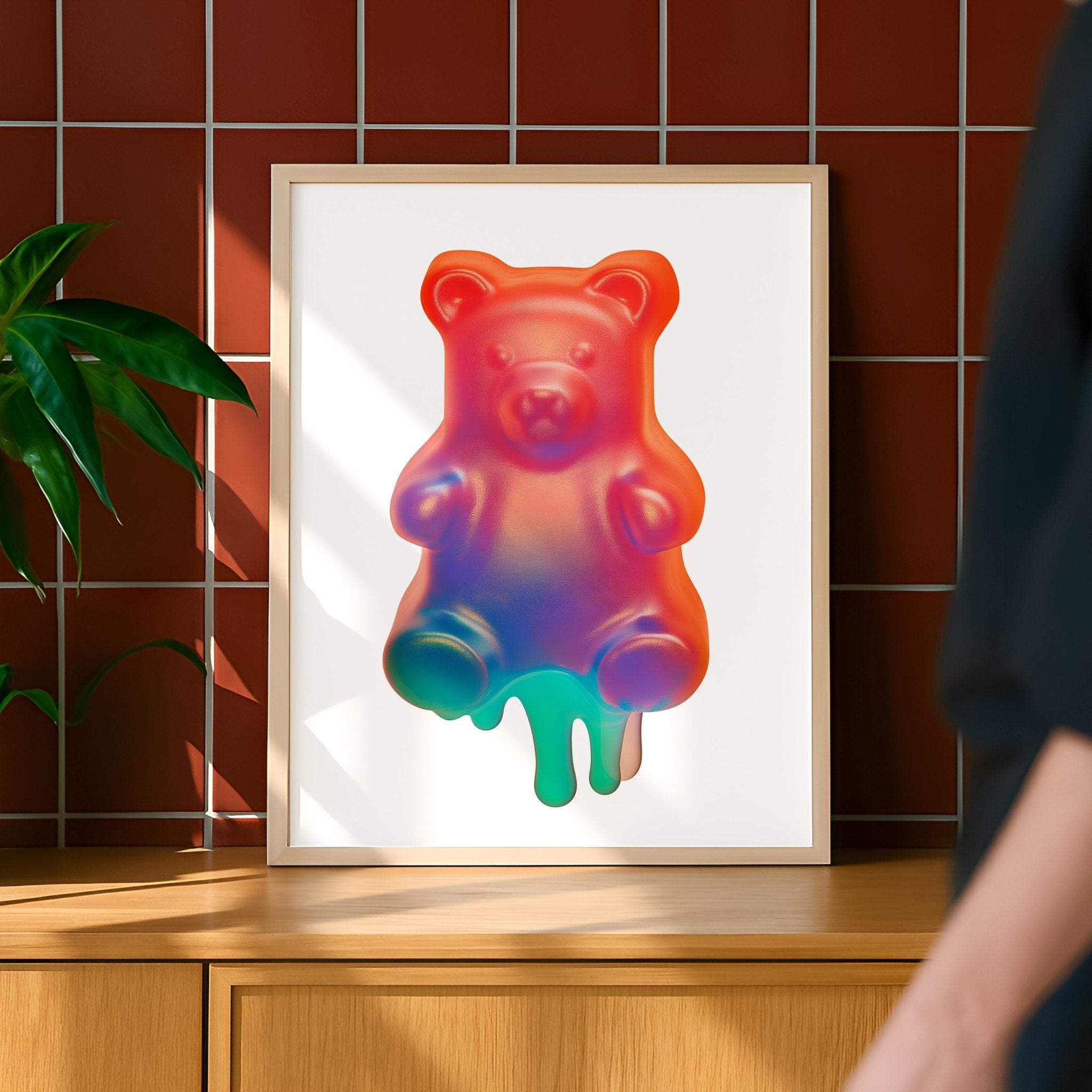 Melting Rainbow Gummy Bear Art Print canvas wall art – And A Little More