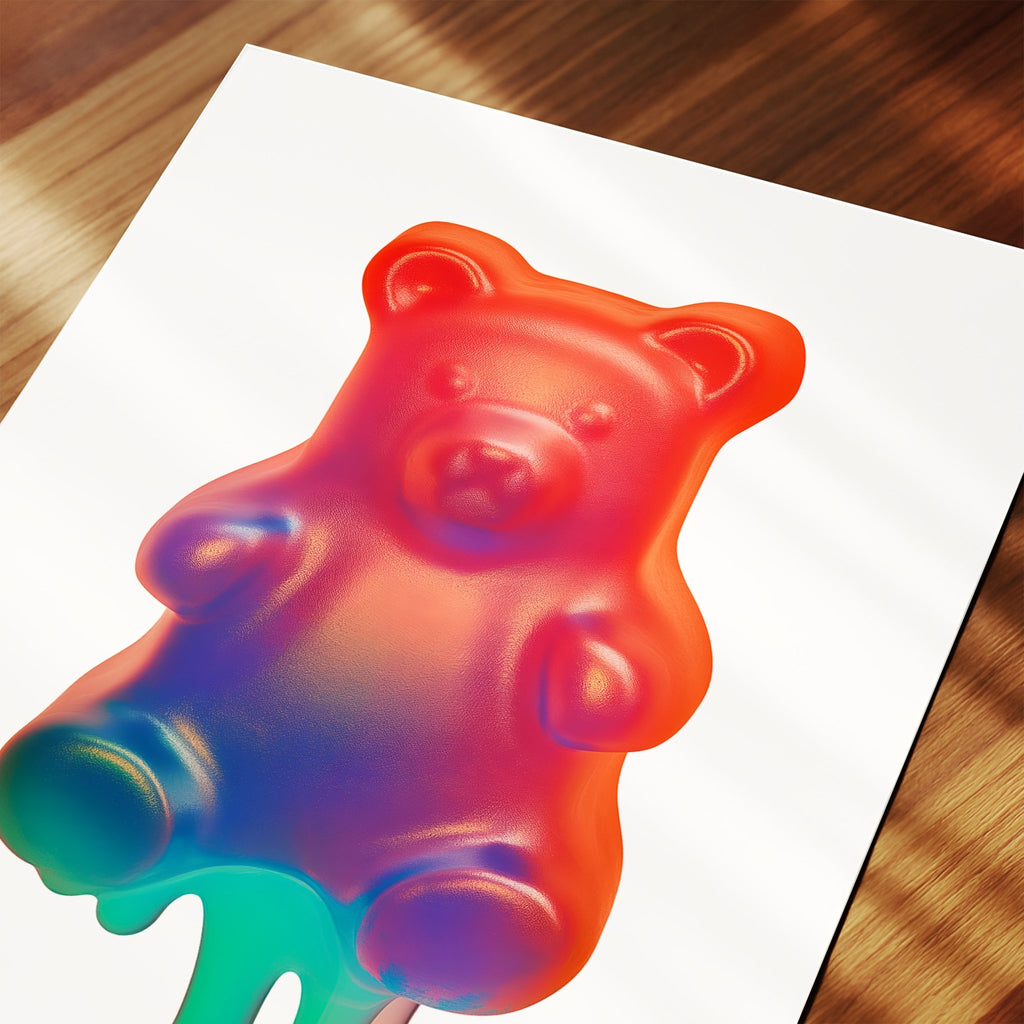 Melting Rainbow Gummy Bear Art Print canvas wall art – And A Little More