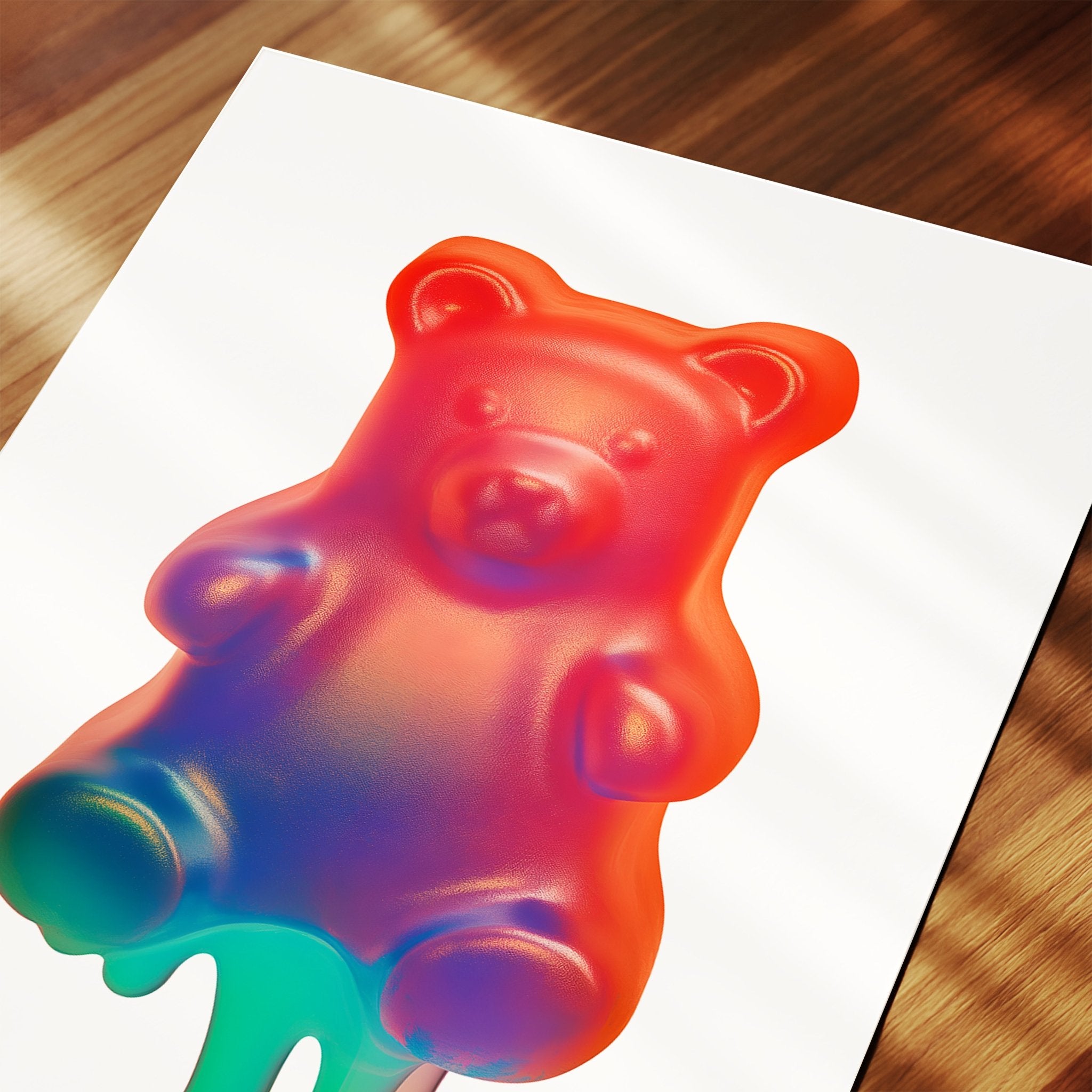 Melting Rainbow Gummy Bear Art Print canvas wall art – And A Little More