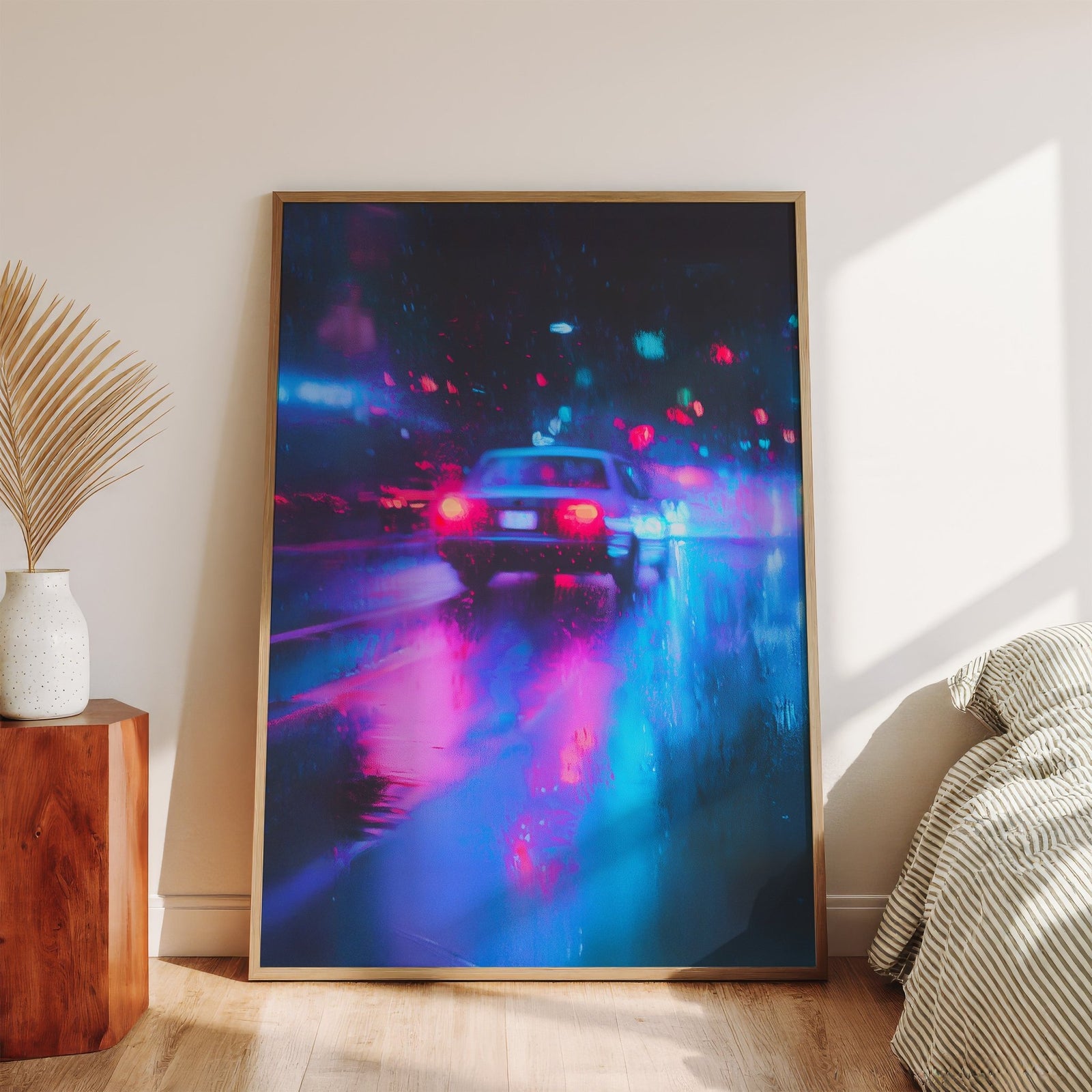 Neon Night Drive Art canvas wall art – And A Little More