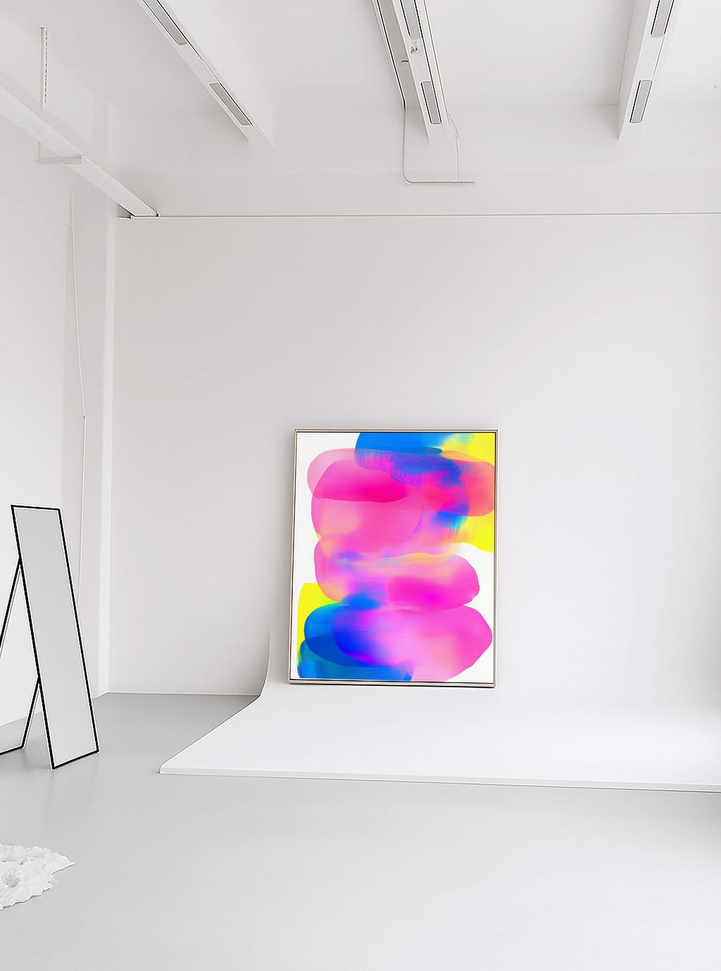 Neon Orchid Bloom Abstract - Framed Canvas canvas wall art – And A Little More