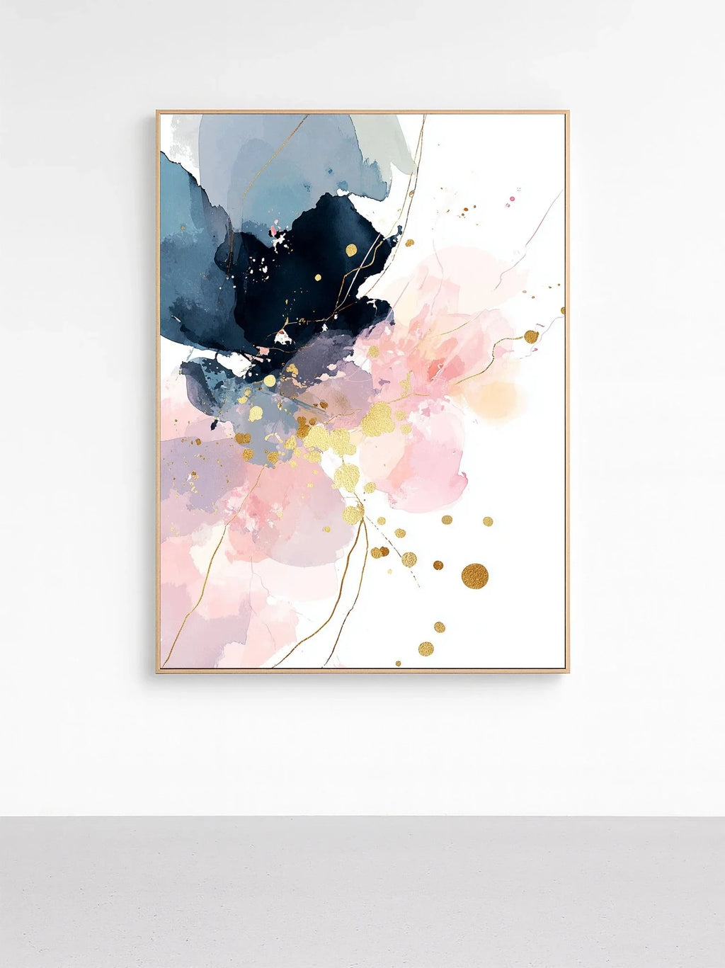 Noctivine Navy Pink Gold Abstract Art canvas wall art – And A Little More