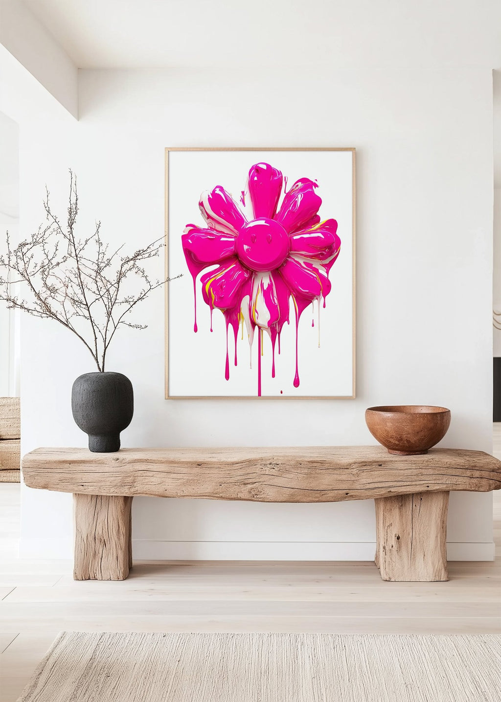Pink Dripping Flower - Pop Art Print canvas wall art – And A Little More