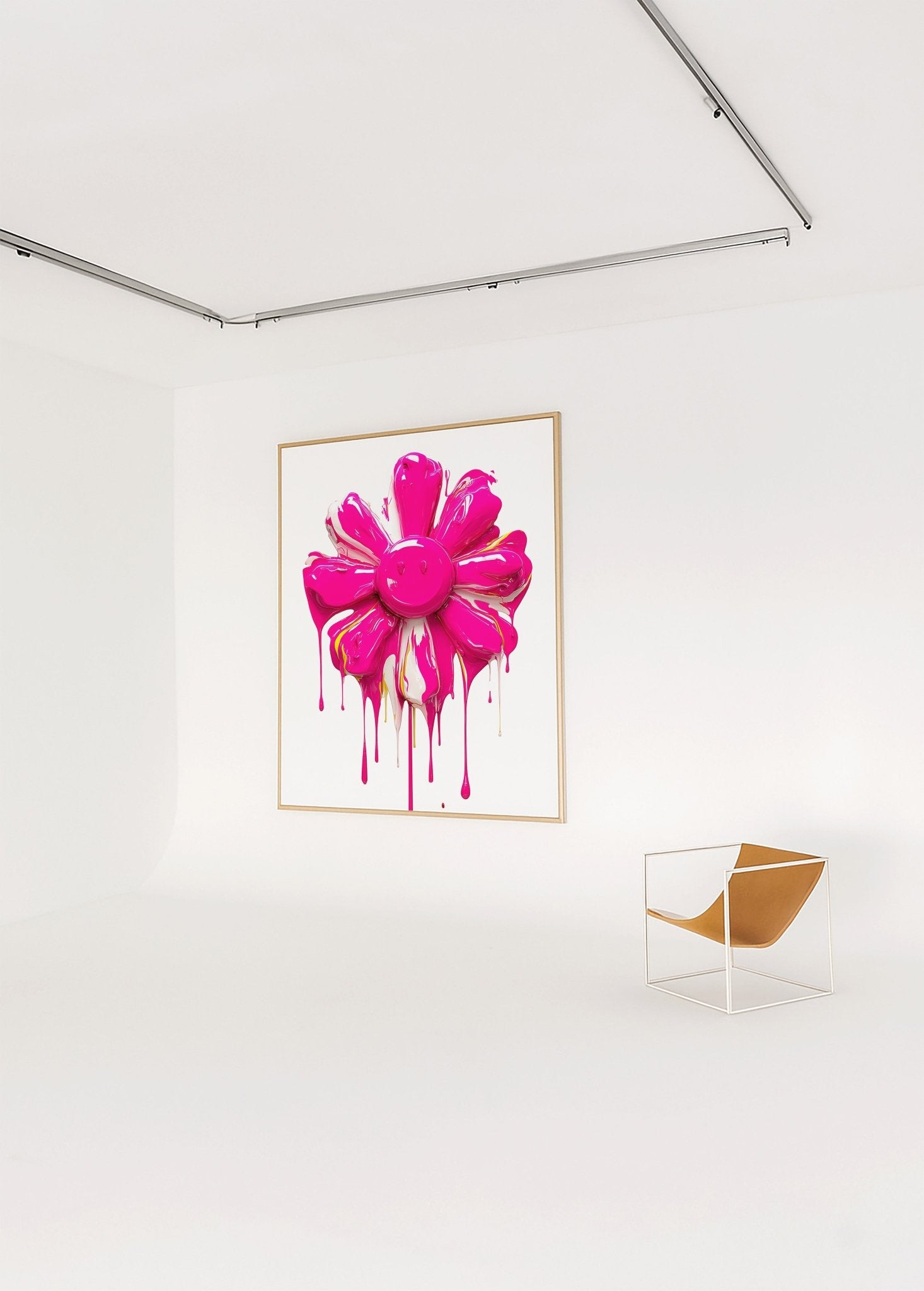 Pink Dripping Flower - Pop Art Print canvas wall art – And A Little More