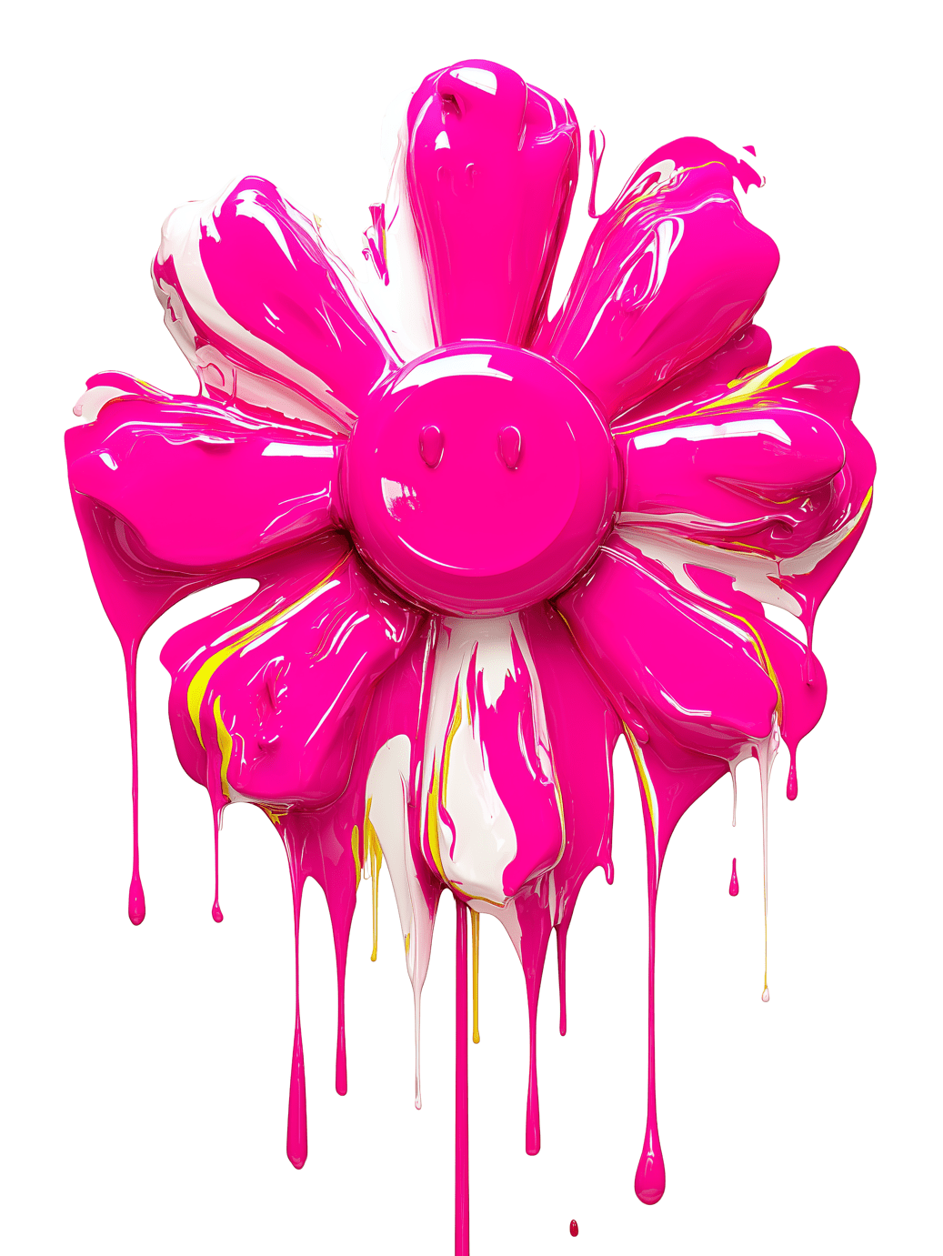 Pink Dripping Flower - Pop Art Print canvas wall art – And A Little More