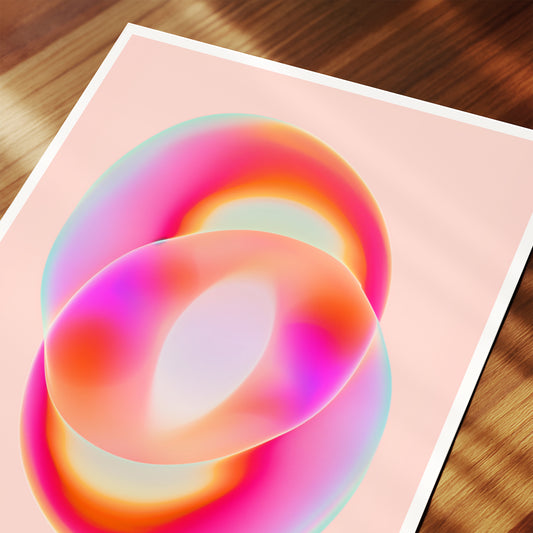 Orriva – Pink Orange Violet Orb Gradient Abstract Framed Art