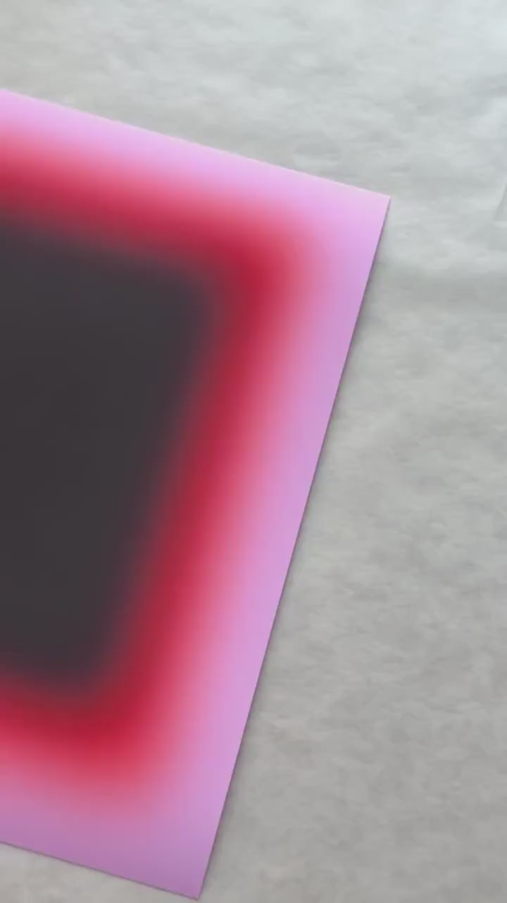 Red Pink Gradient Abstract Art Print, Bold Modern Minimal Wall Decor