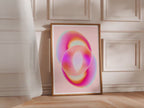 Pink Abstract Art Print, Colorful Gradient Wall Decor, Modern Aura Poster