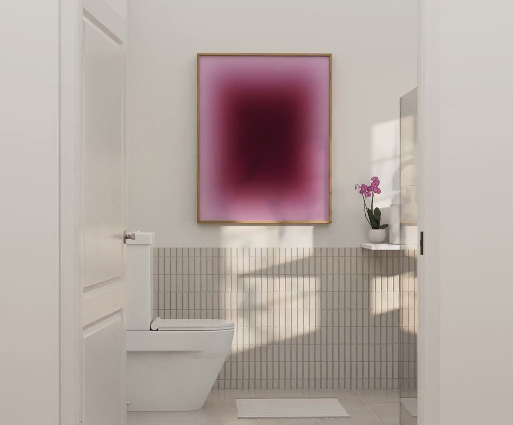 Burgundy Gradient Wall Art, Plum Mauve Abstract Canvas Print, Wine Glow Modern Minimal Decor