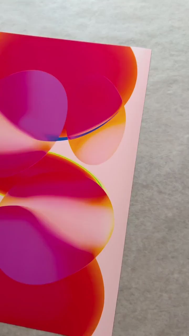 Pink Orange Gradient Abstract Print – Geometric Wall Art