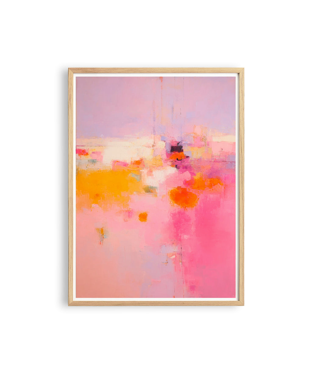 Pink Sunrise Abstract Canvas Painting, Modern Warmth Decor