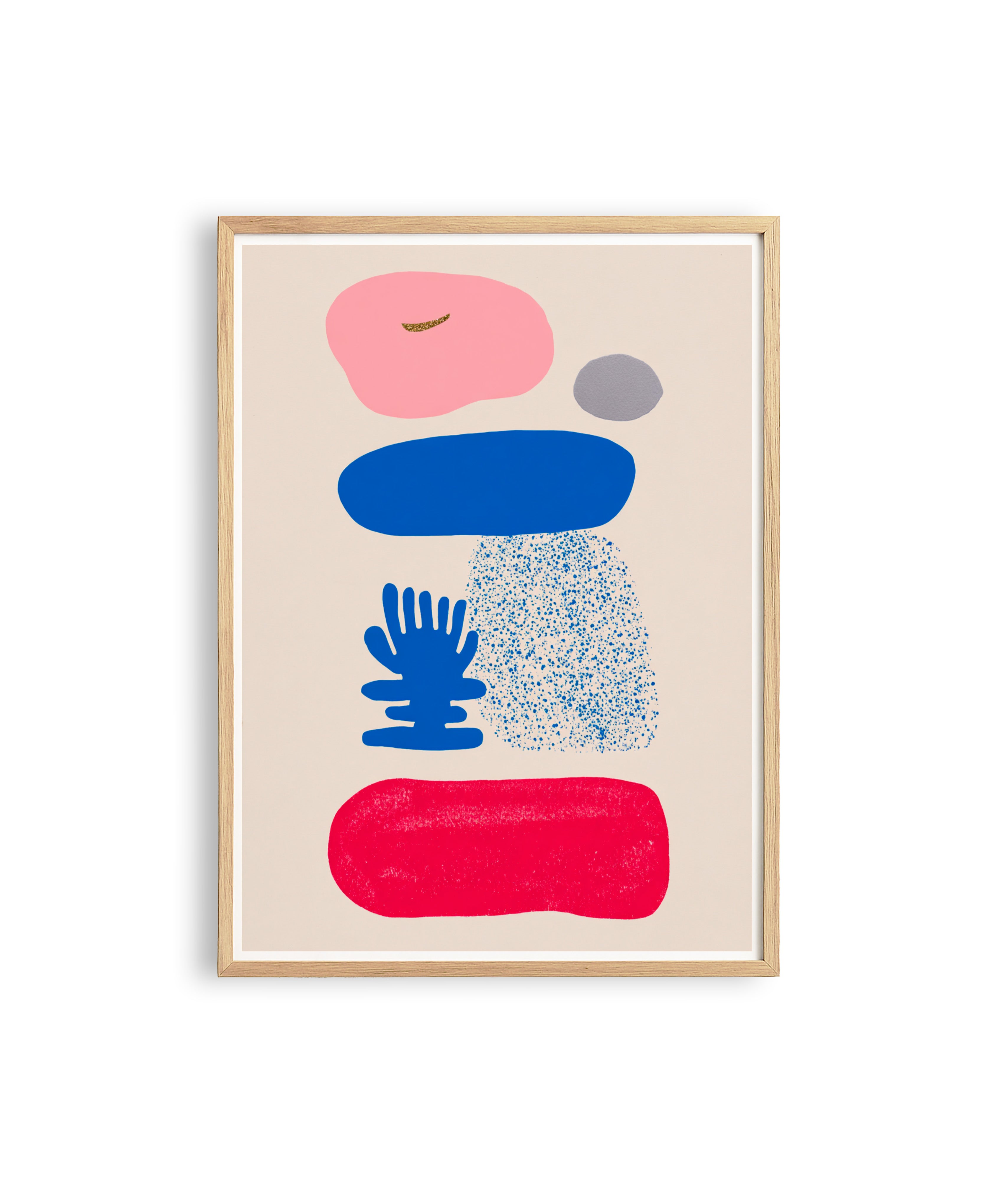 Abstract Organic Shapes Wall Art, Mid Century Colorful Print, Geometric Nordic Decor