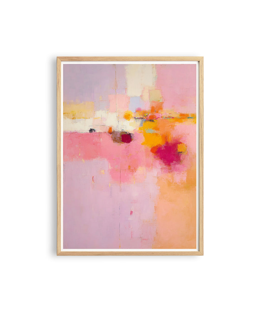 Pink Peach Abstract Landscape Art Print, Modern Pastel Wall Decor Print