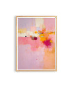 Pink Peach Abstract Landscape Art Print, Modern Pastel Wall Decor Print