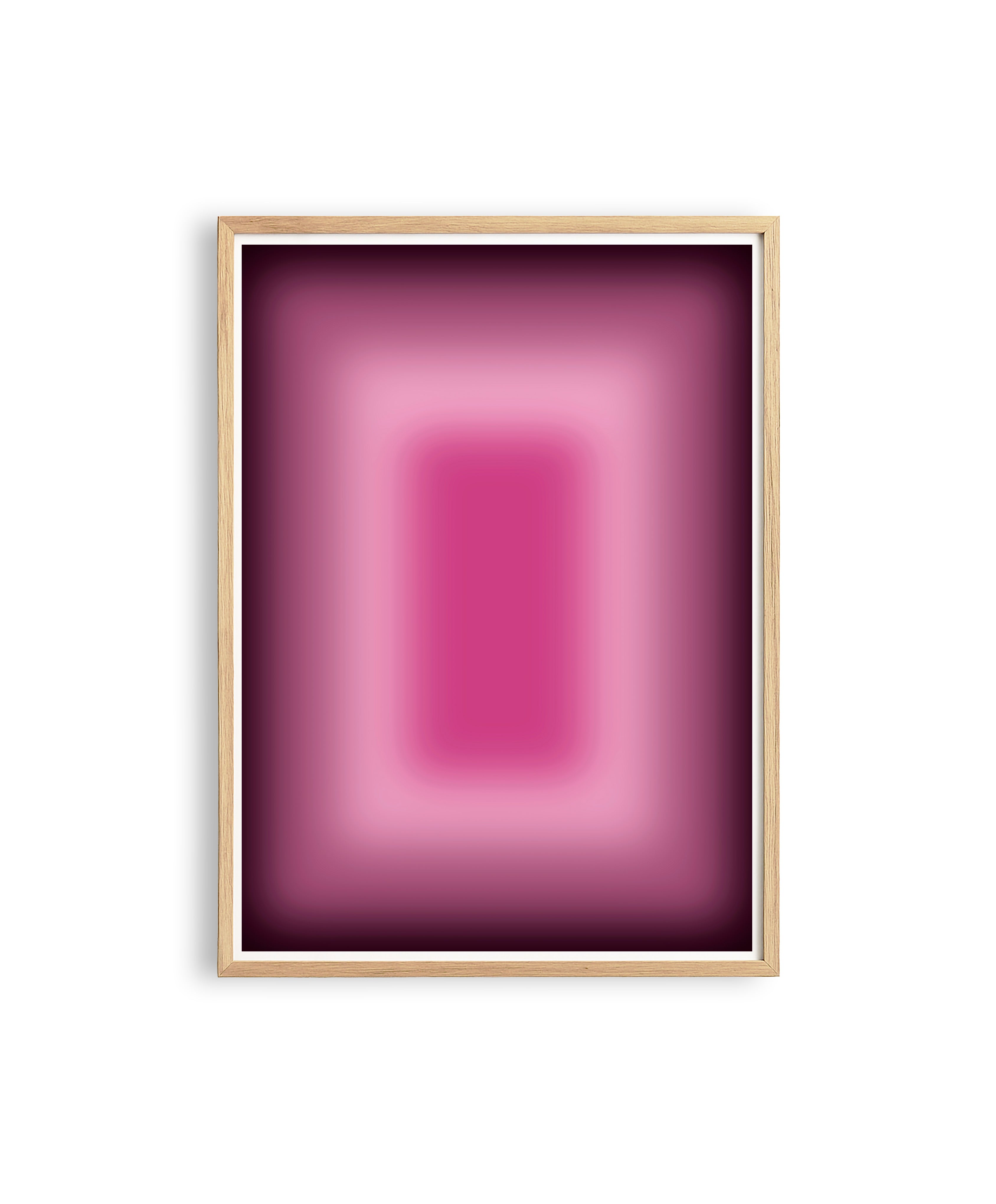Pink Aura Art Print, Magenta Gradient Poster, Soft Glow Wall Decor