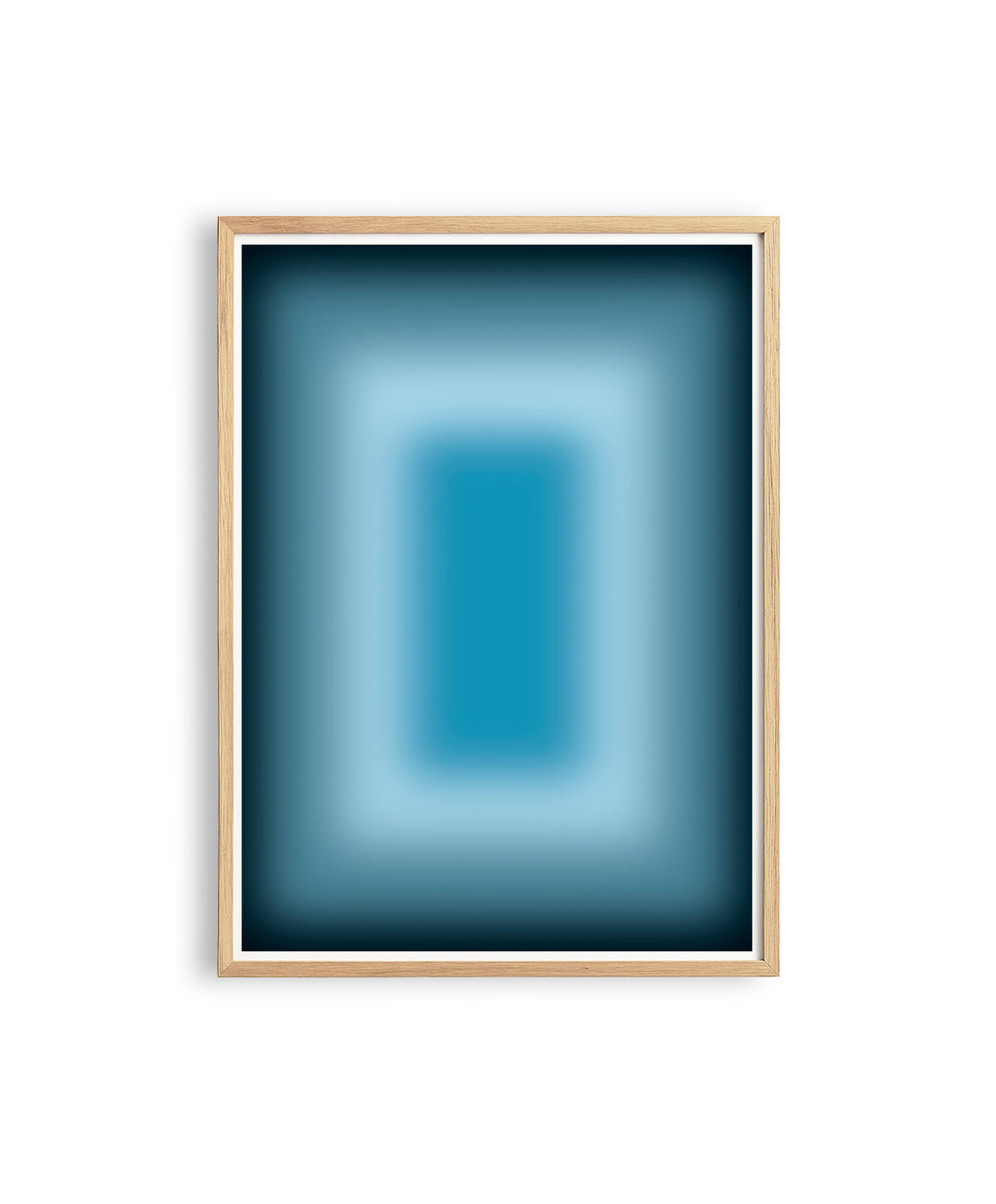 Blue Aura Art Print, Teal Gradient Poster, Moody Modern Wall Decor