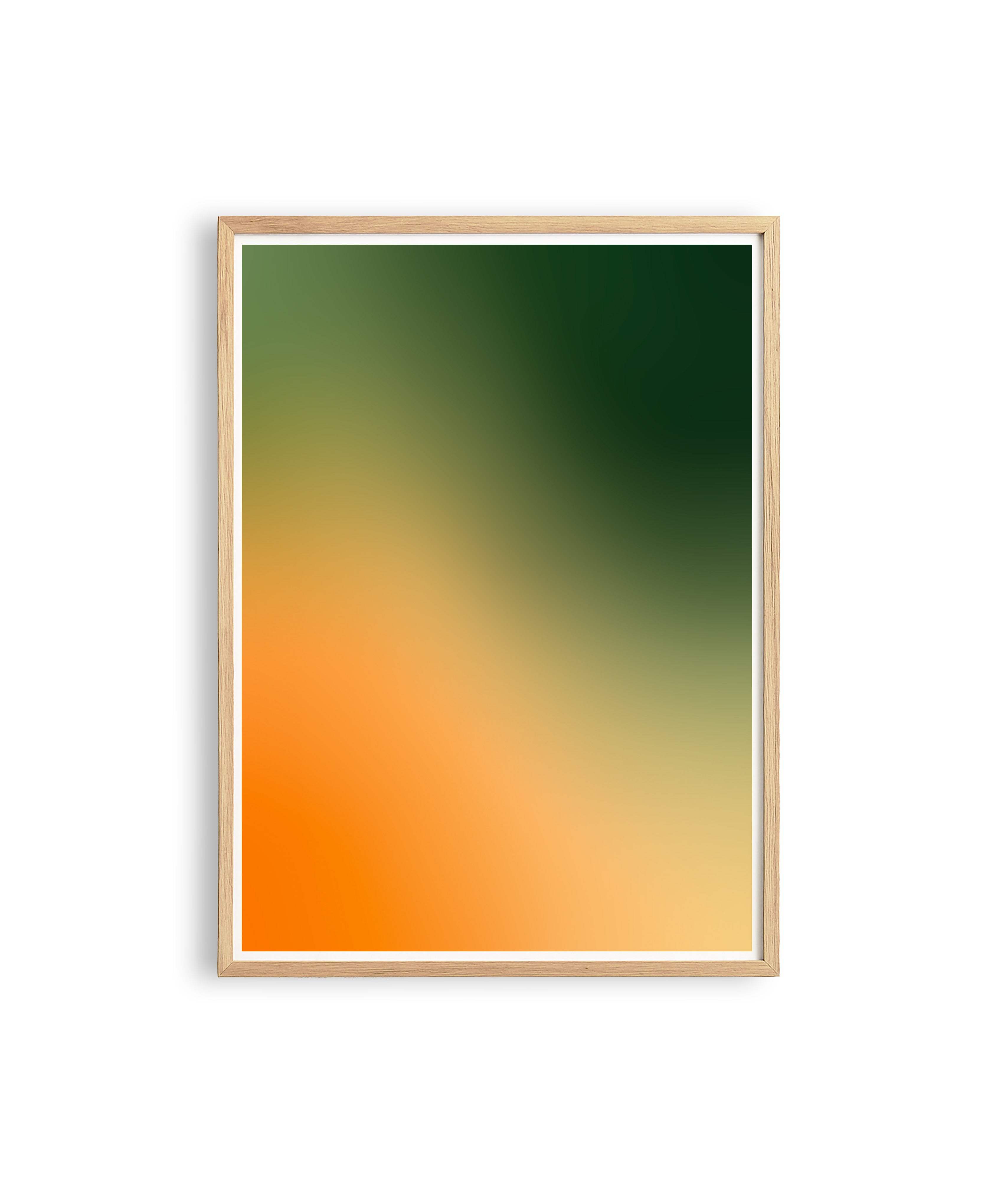 Green Orange Gradient Abstract Wall Art Printable, Modern Bedroom Office Decor, Minimalist Color Field Poster