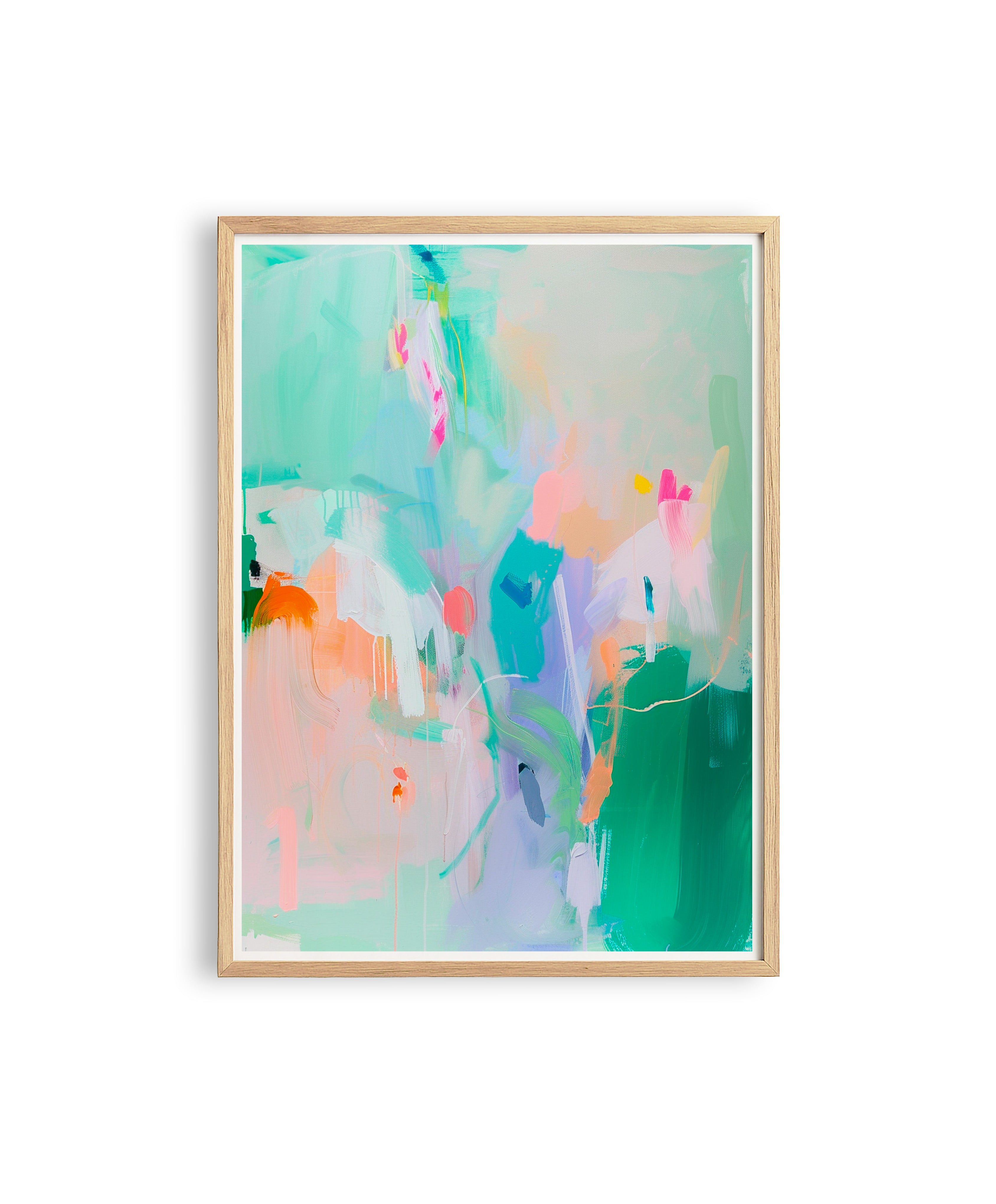 Abstract Wall Art Print, Pastel Abstract Painting, Colorful Modern Decor, Mint Green Pink Printable Wall Art