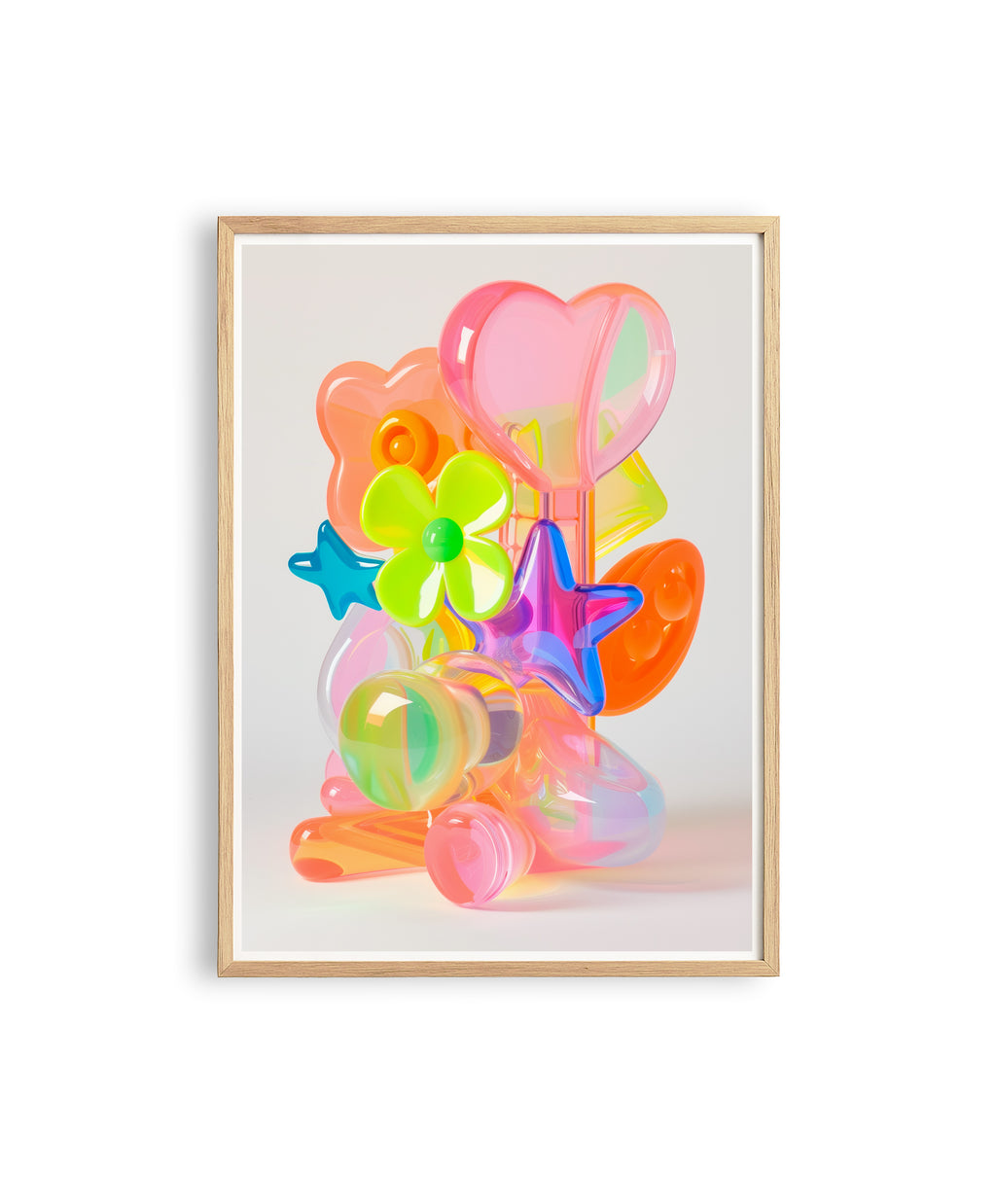 Colorful Kitsch Balloon Art Print, Y2K Pop Wall Art, Cute Teen Room Decor, Vibrant Aesthetic Poster