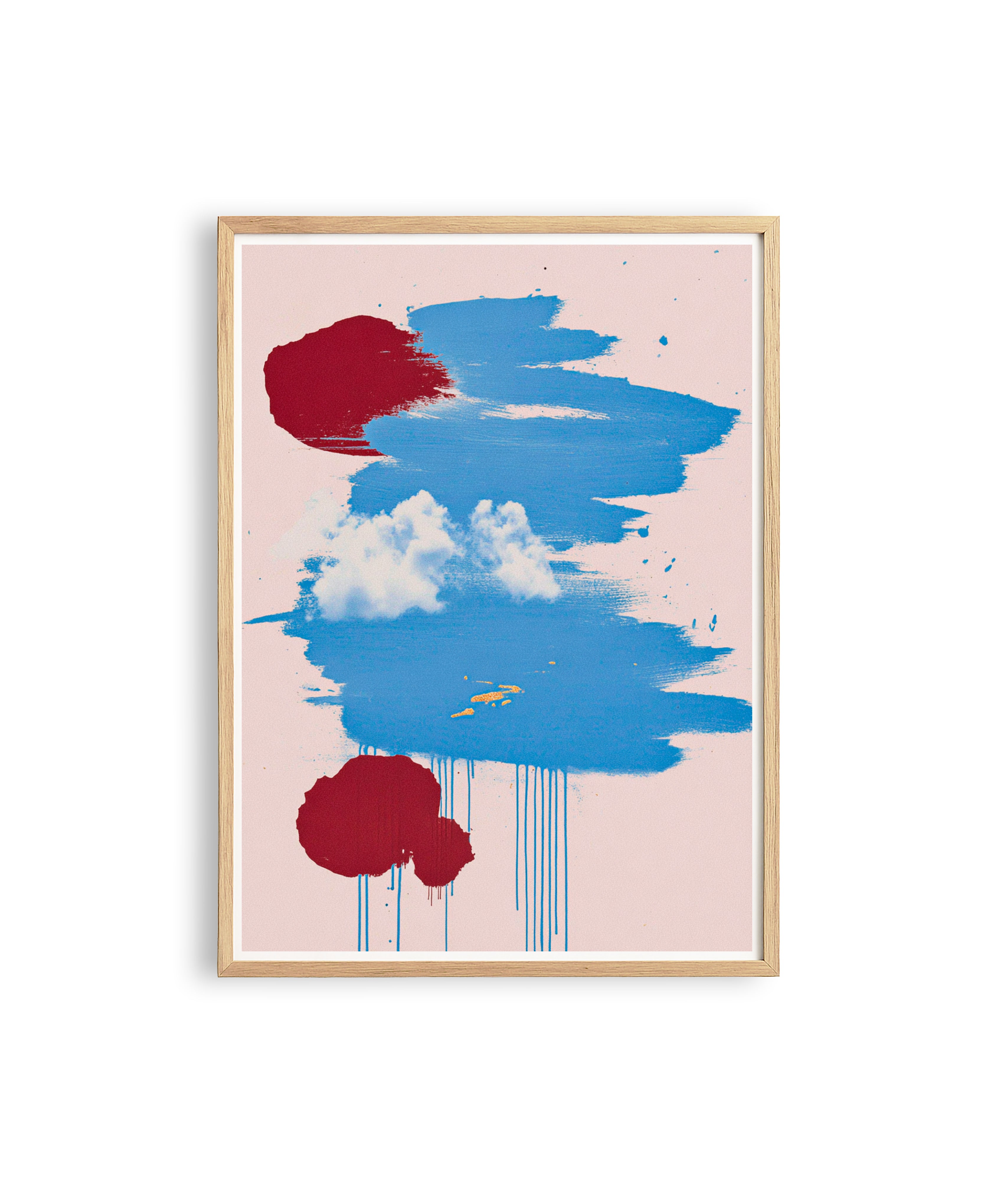 Blue Beige Wall Art, Abstract Wall Print, Vintage Decor