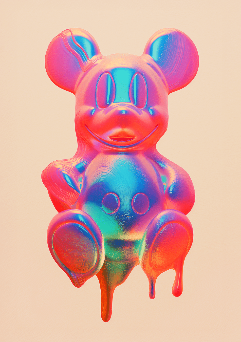 Retro Melted Mouse Art Print canvas wall art – And A Little More