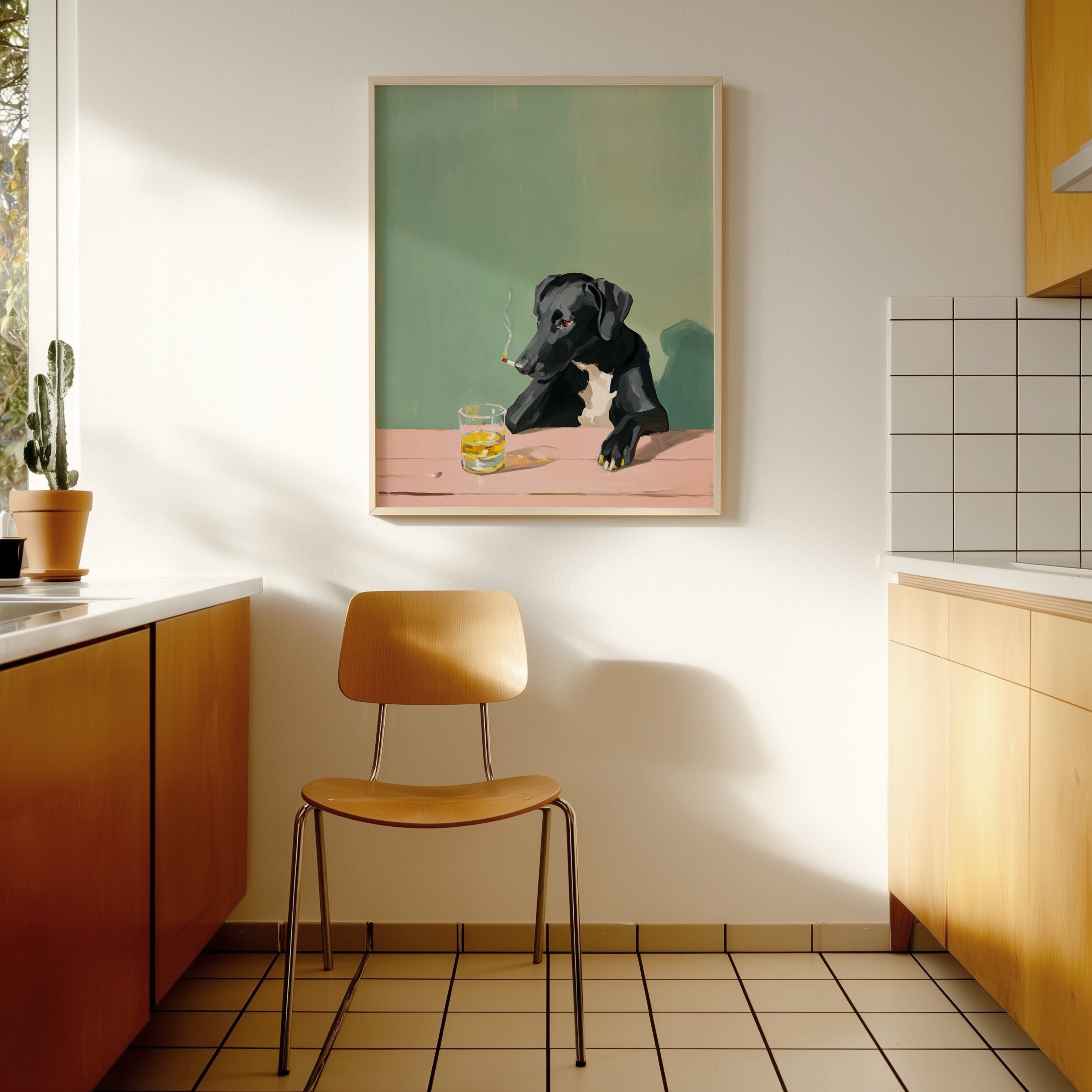 Smoking Dog Wall Art