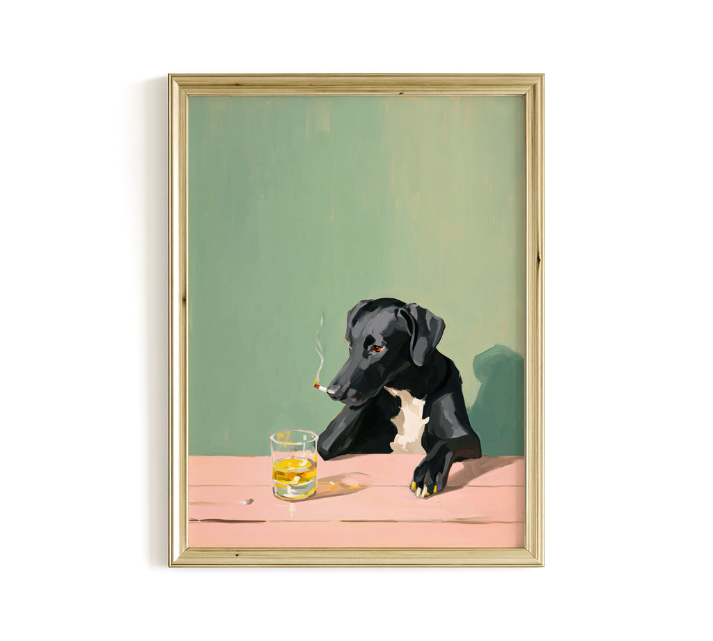 Smoking Dog Wall Art