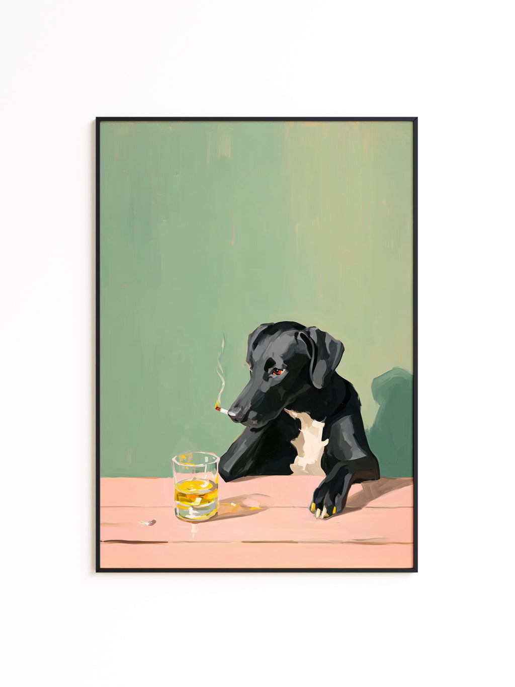 Smoking Dog Wall Art