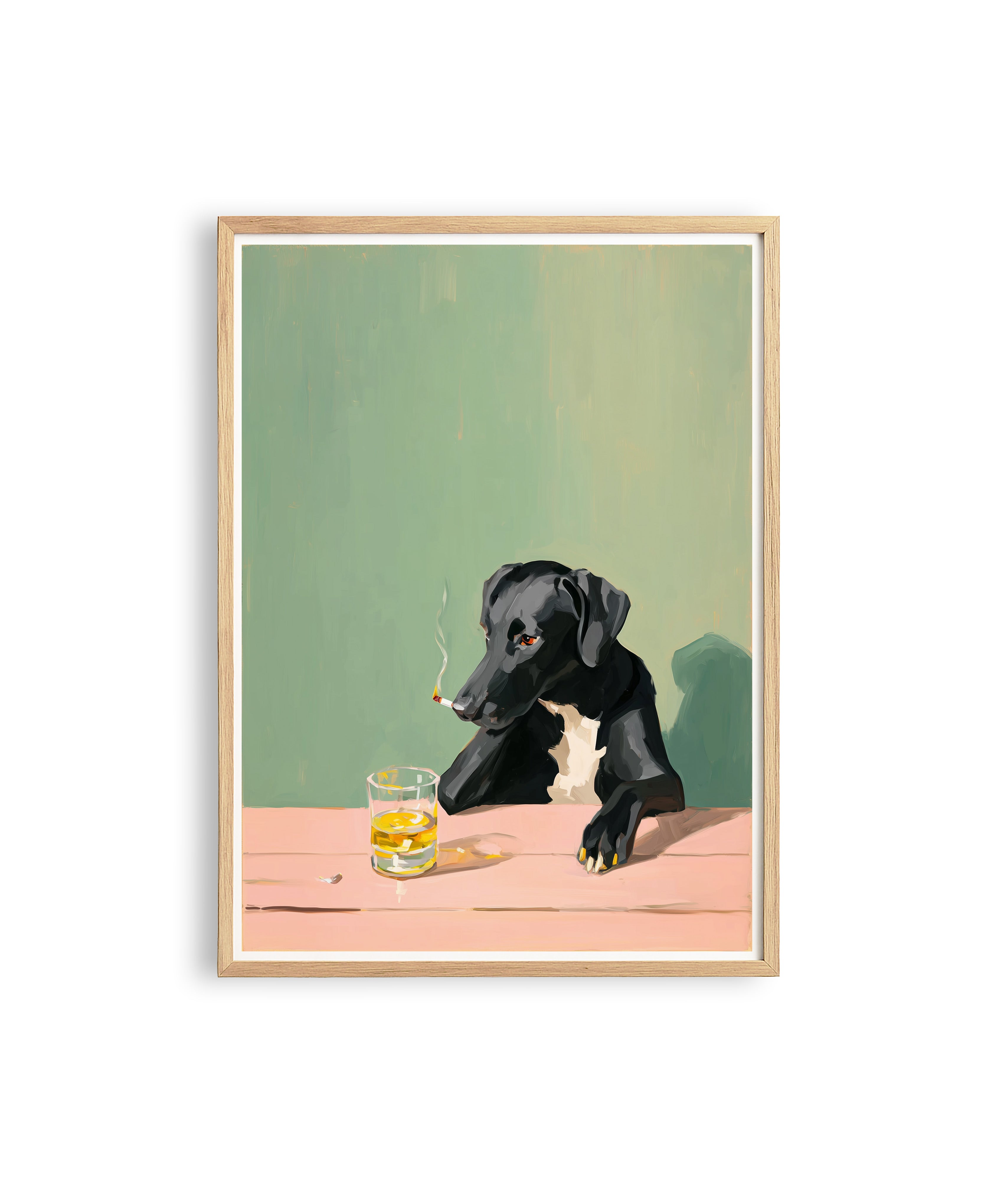 Smoking Dog Wall Art