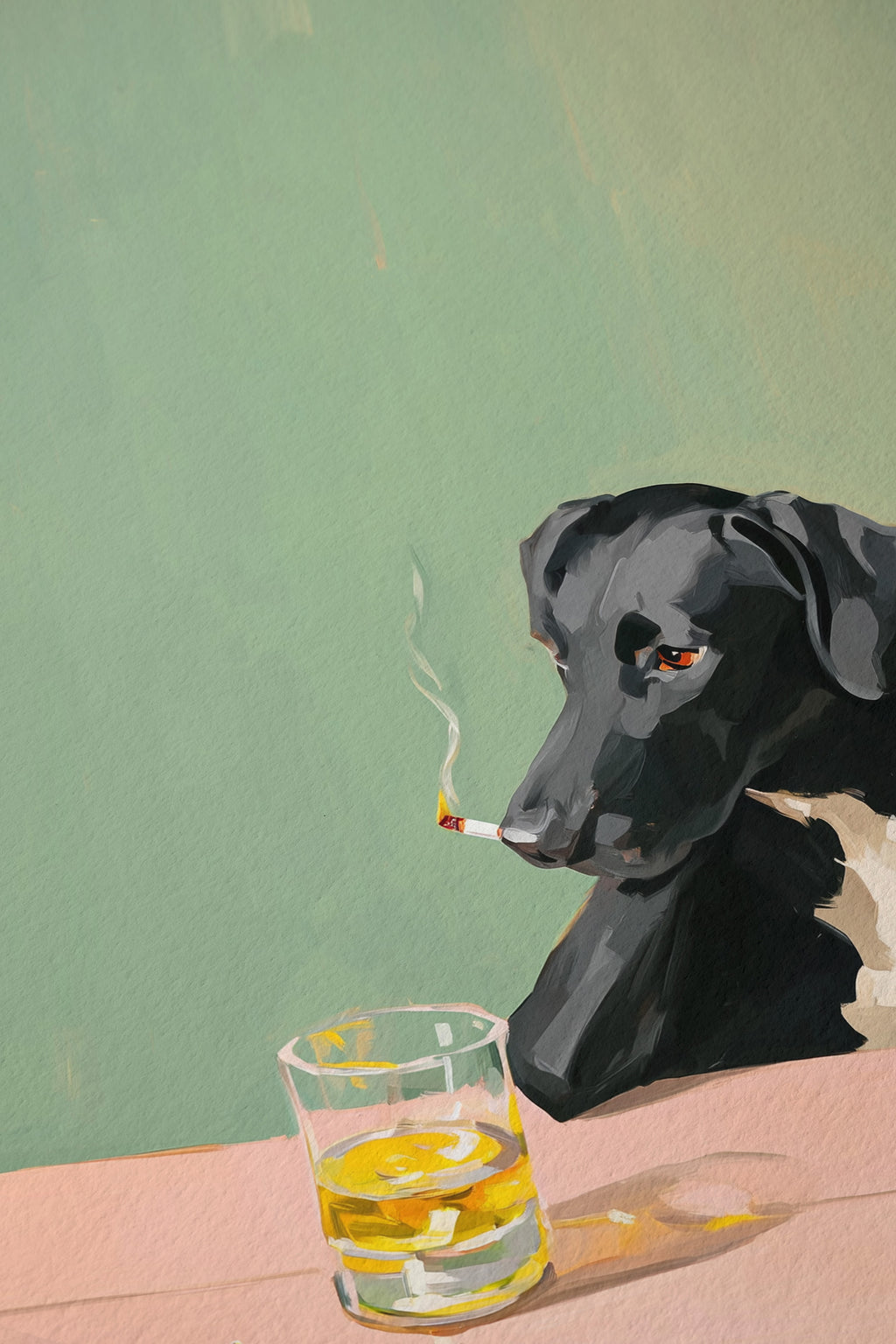 Smoking Dog Wall Art