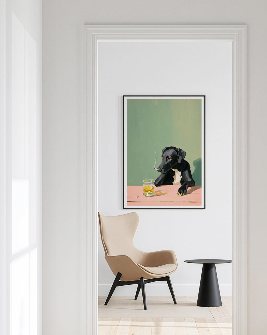 Smoking Dog Wall Art